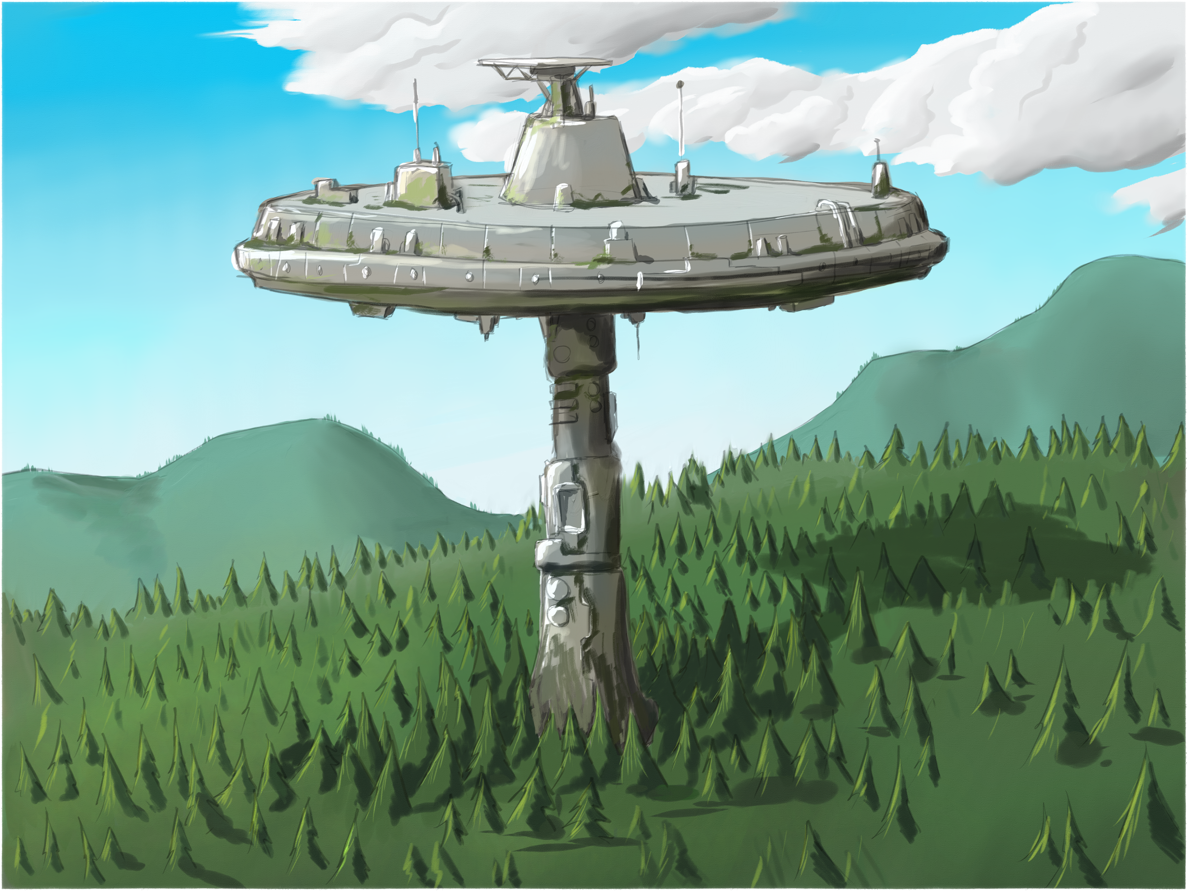 Scifi mushroom tower