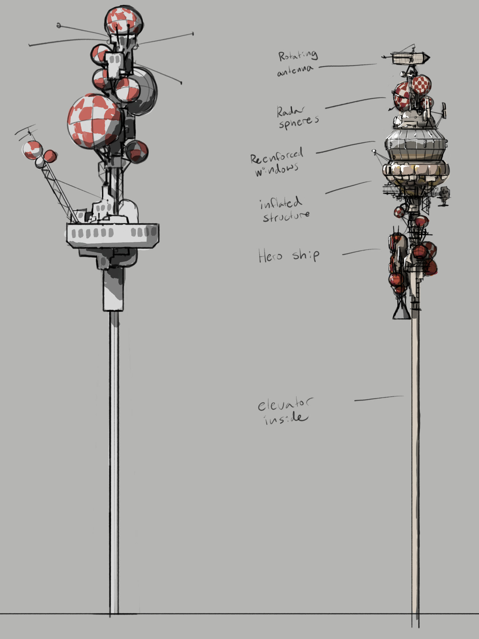 Asteroid tower design