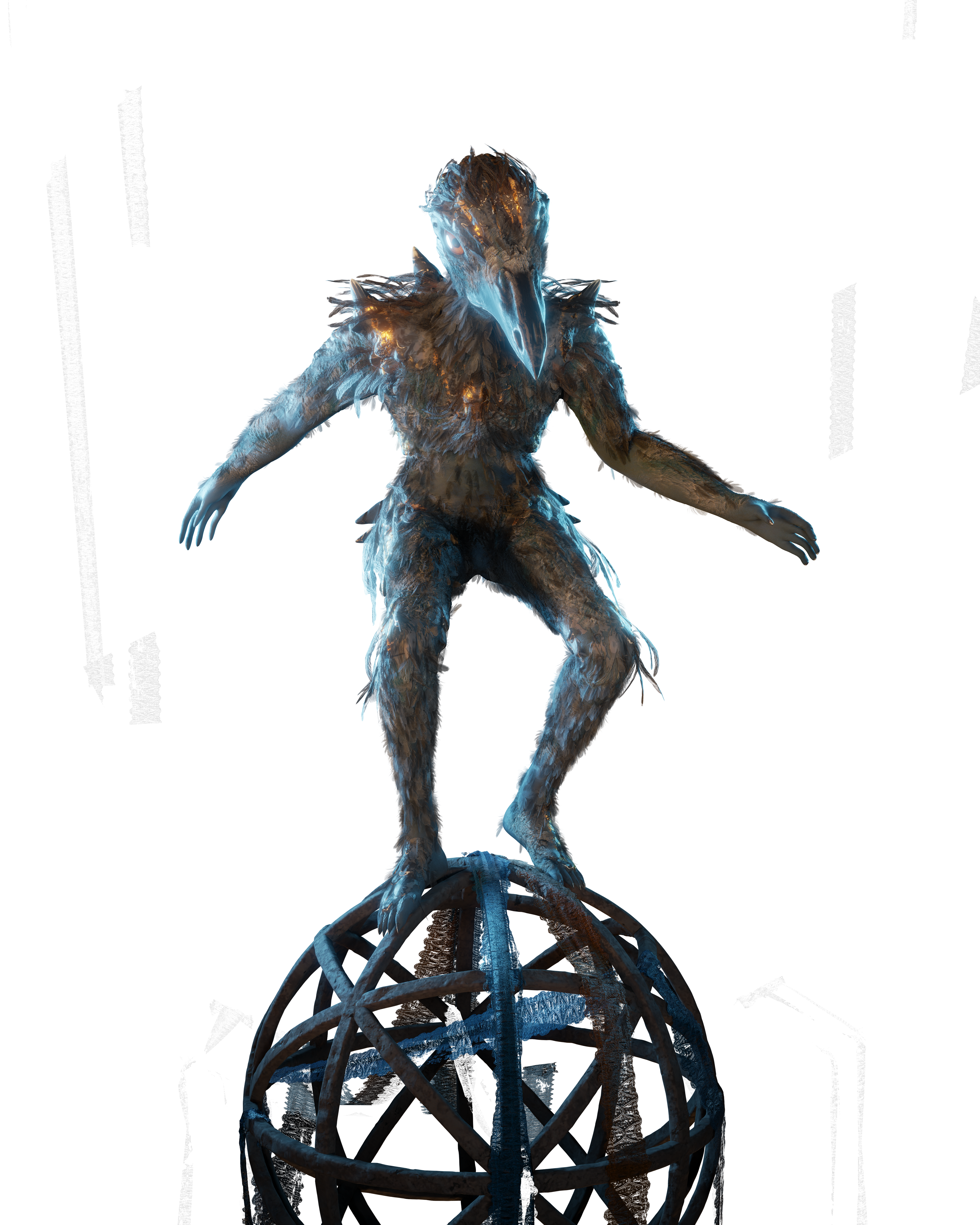 Transparent bird man