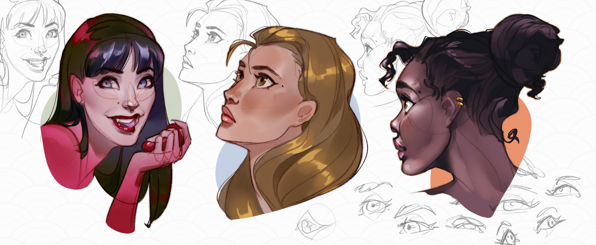 Portraits for hair and skin practice