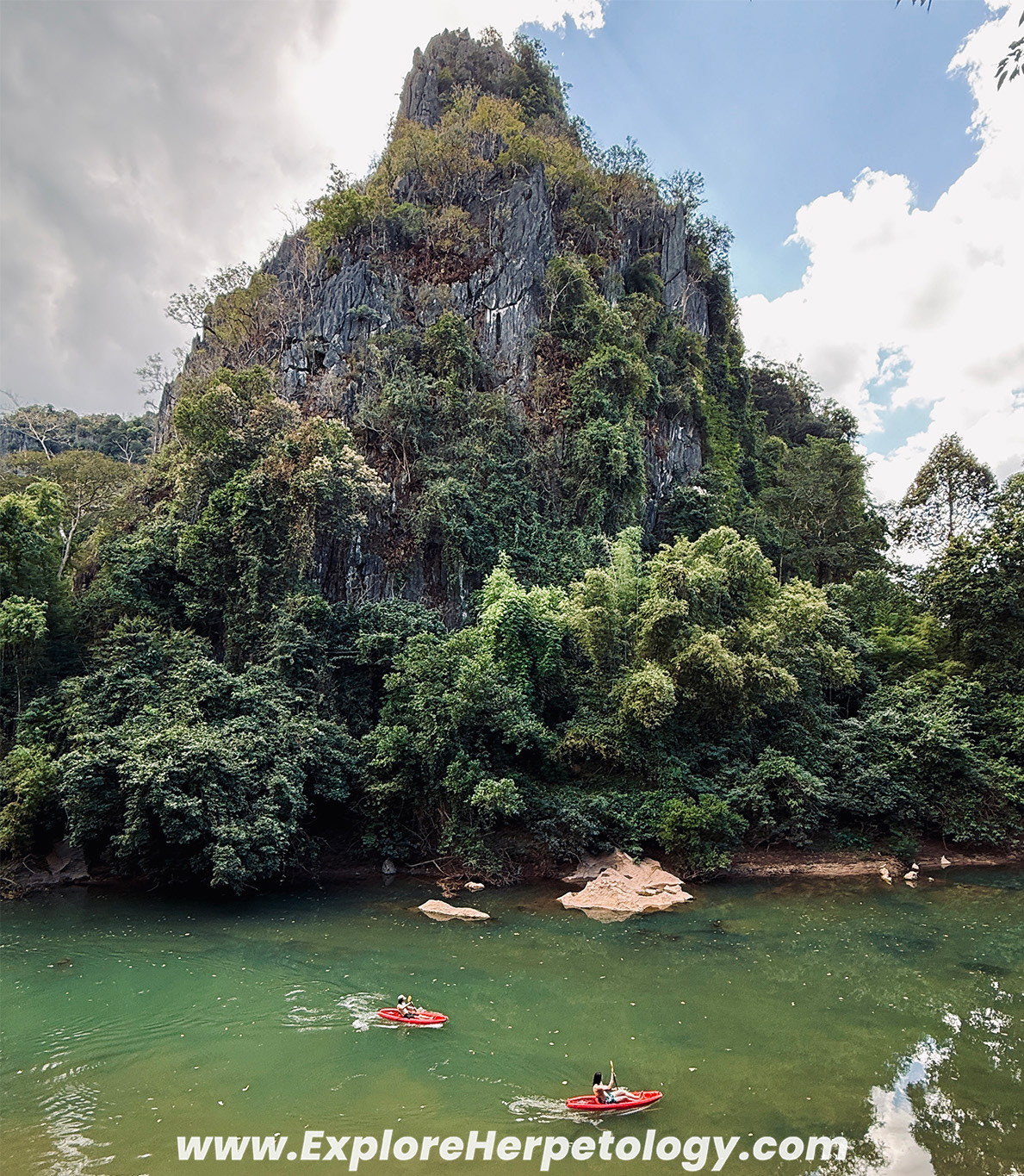 Kayaking near Konglor Cave.
