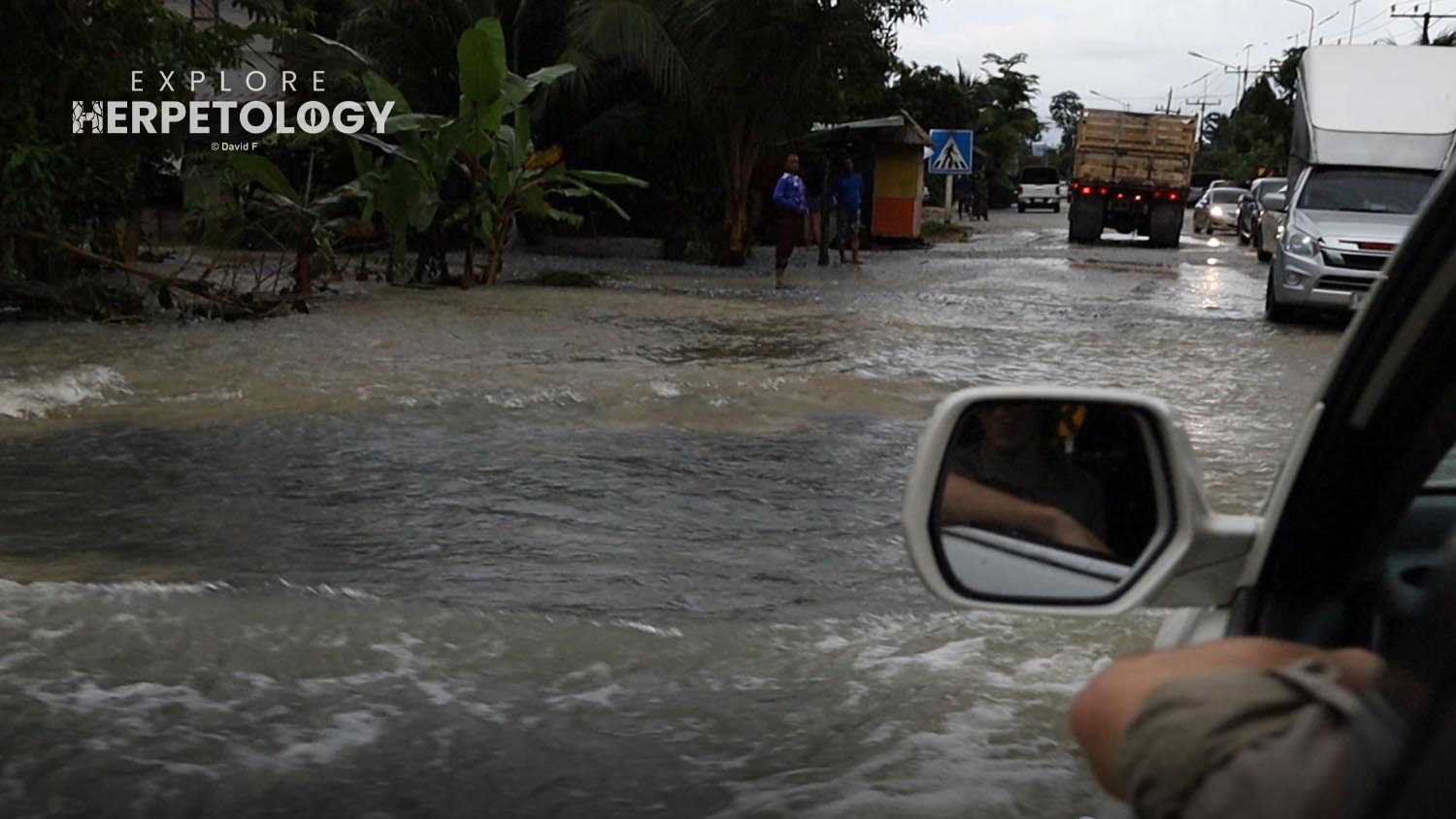 This road-turned-river increased our stress levels significantly