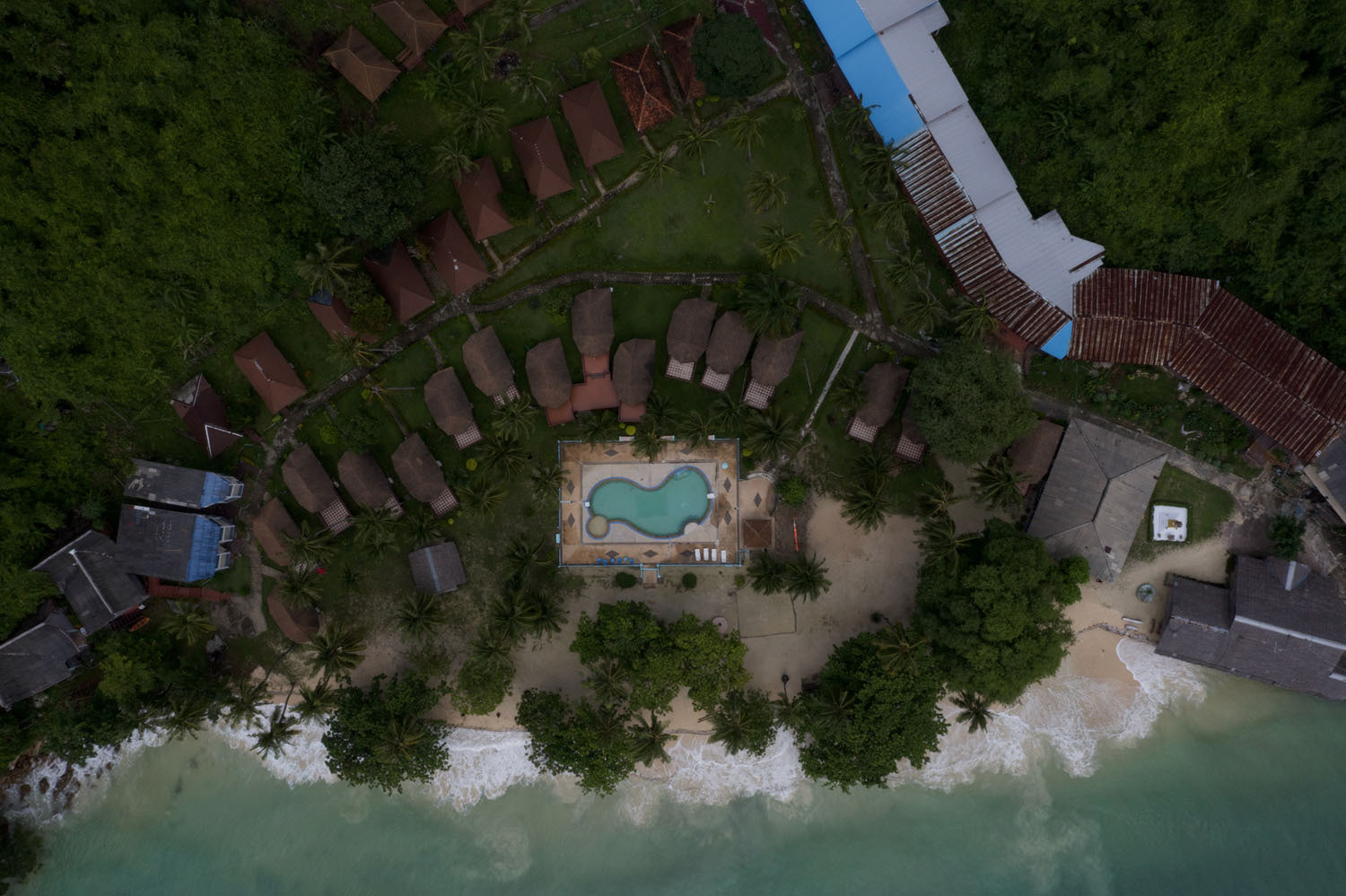 Our resort with a private beach.