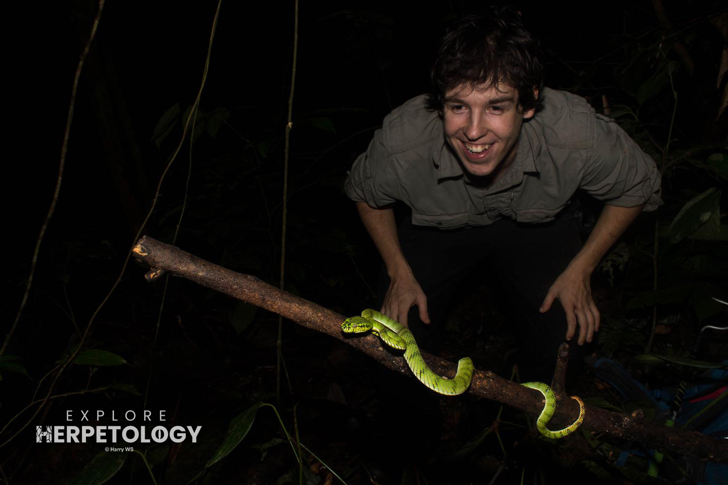 An amazing snake and a very happy man