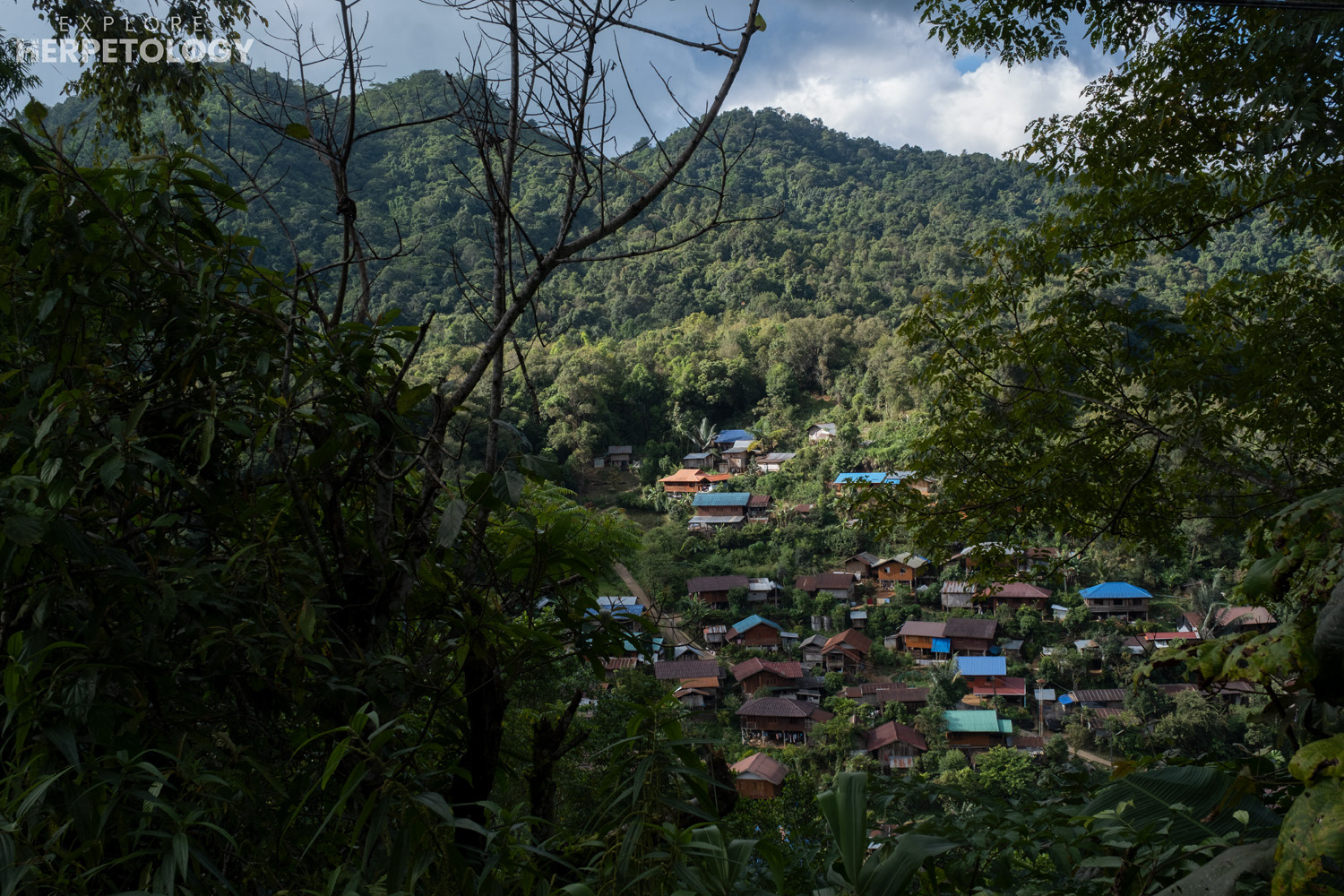 Hmong tribal village in the mountains.