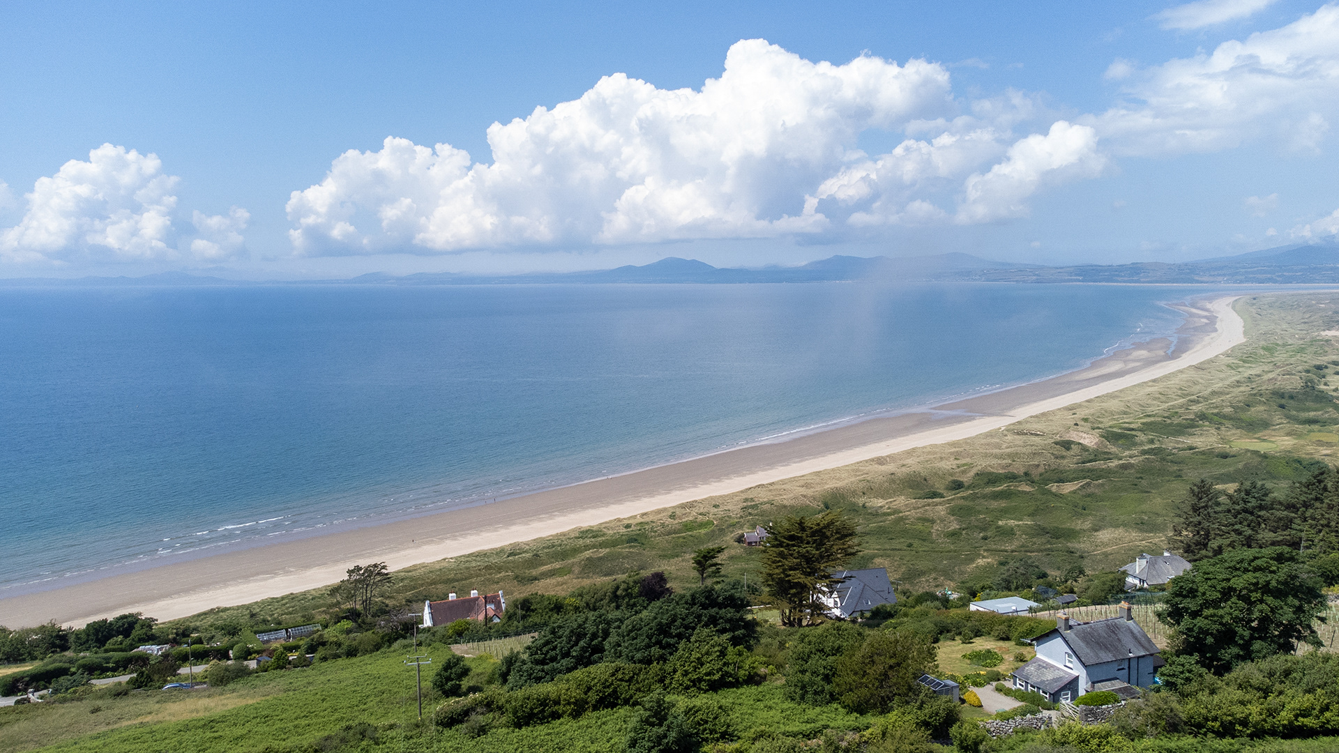Drone image of the east coast of Wales