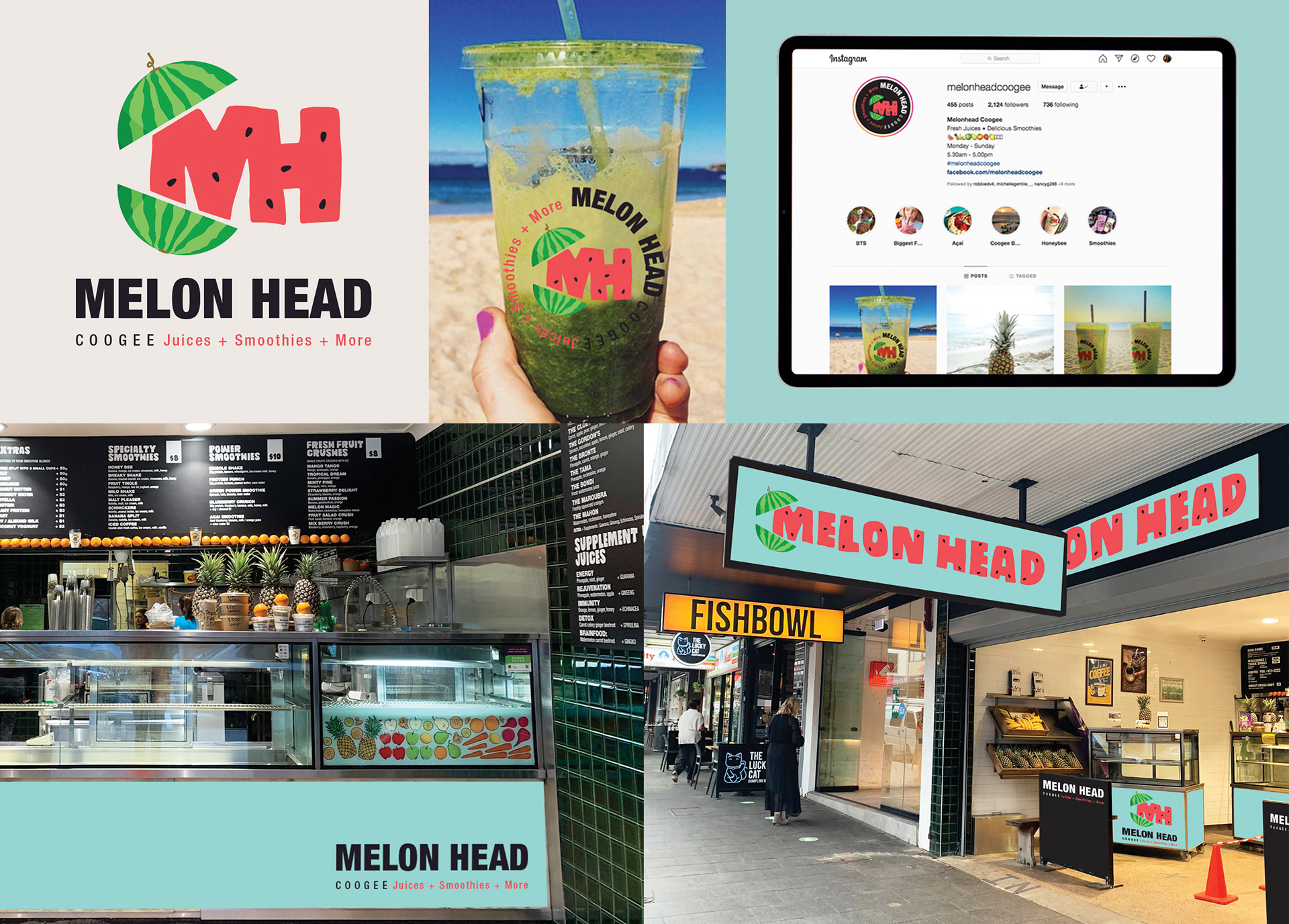 MELONHEAD COOGEE | JUICE BAR | 2020 | Re-brand concepts |