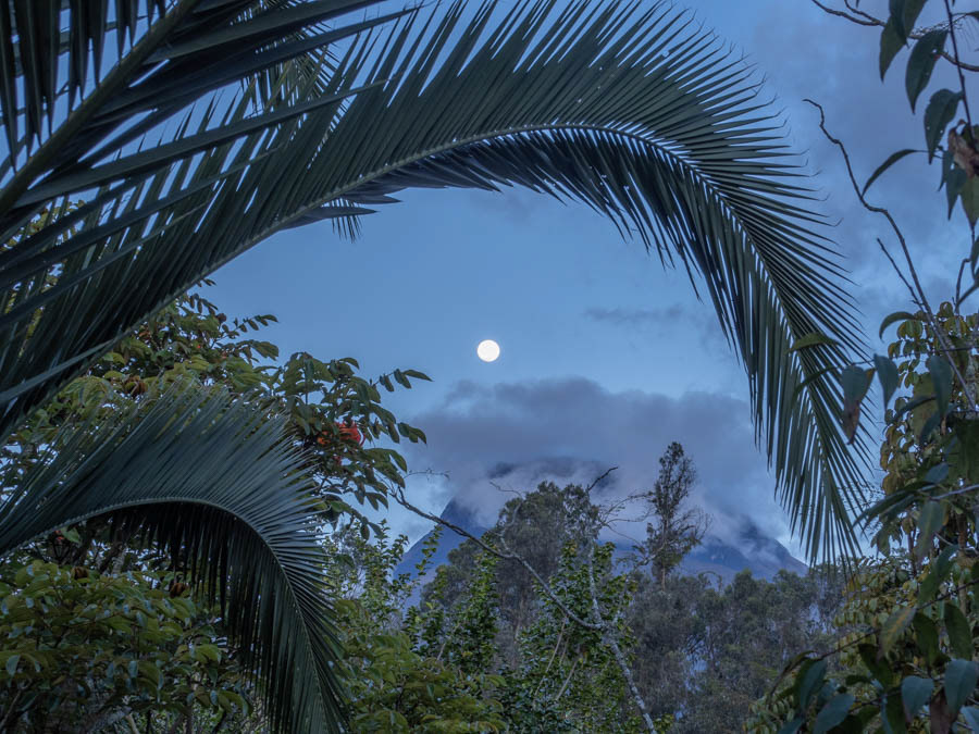 Full moon over the volcano
