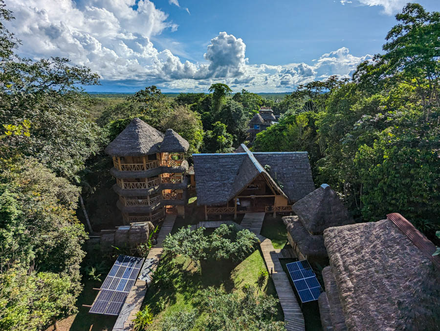 Bamboo Lodge from the bird watching tower.