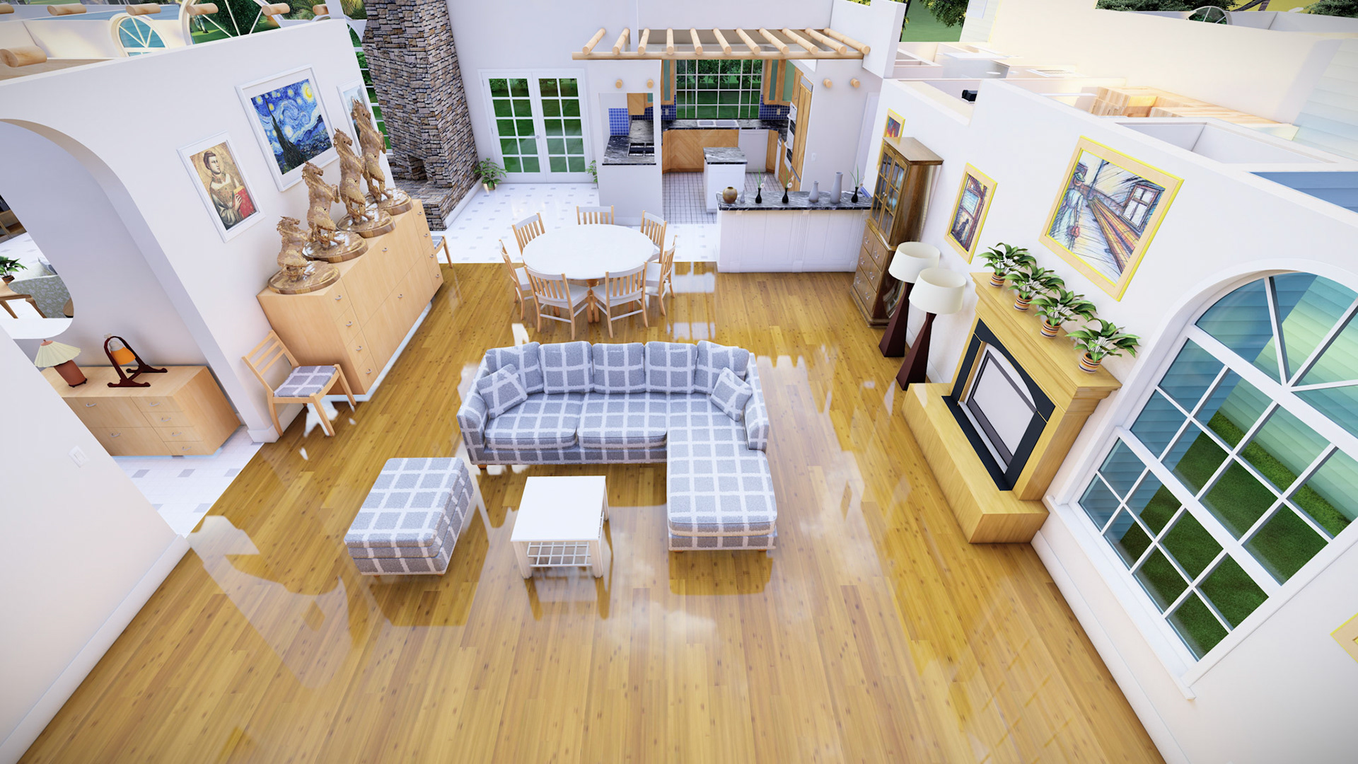 Render of Main Living Room