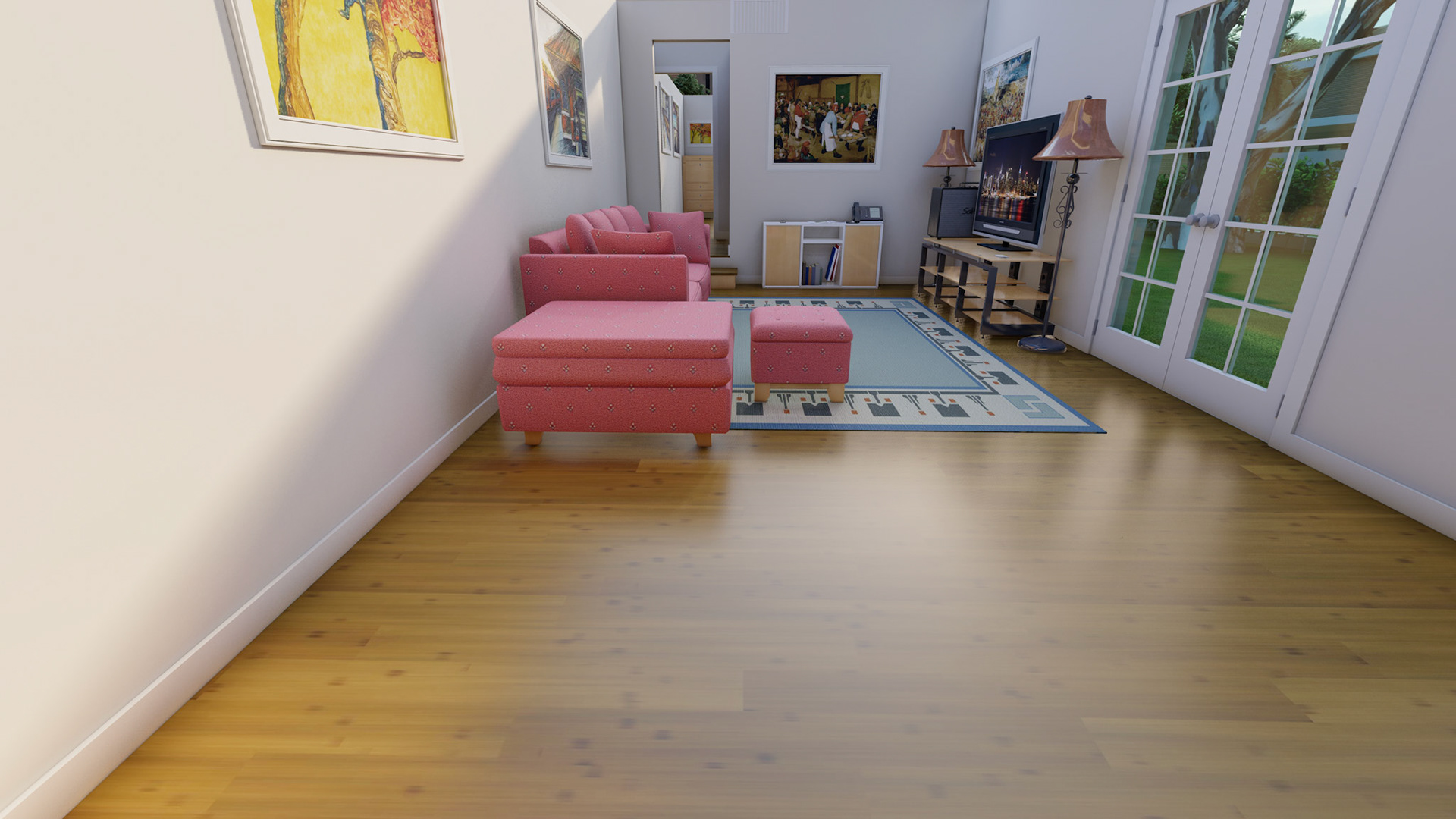 Render of Guest House Living Room