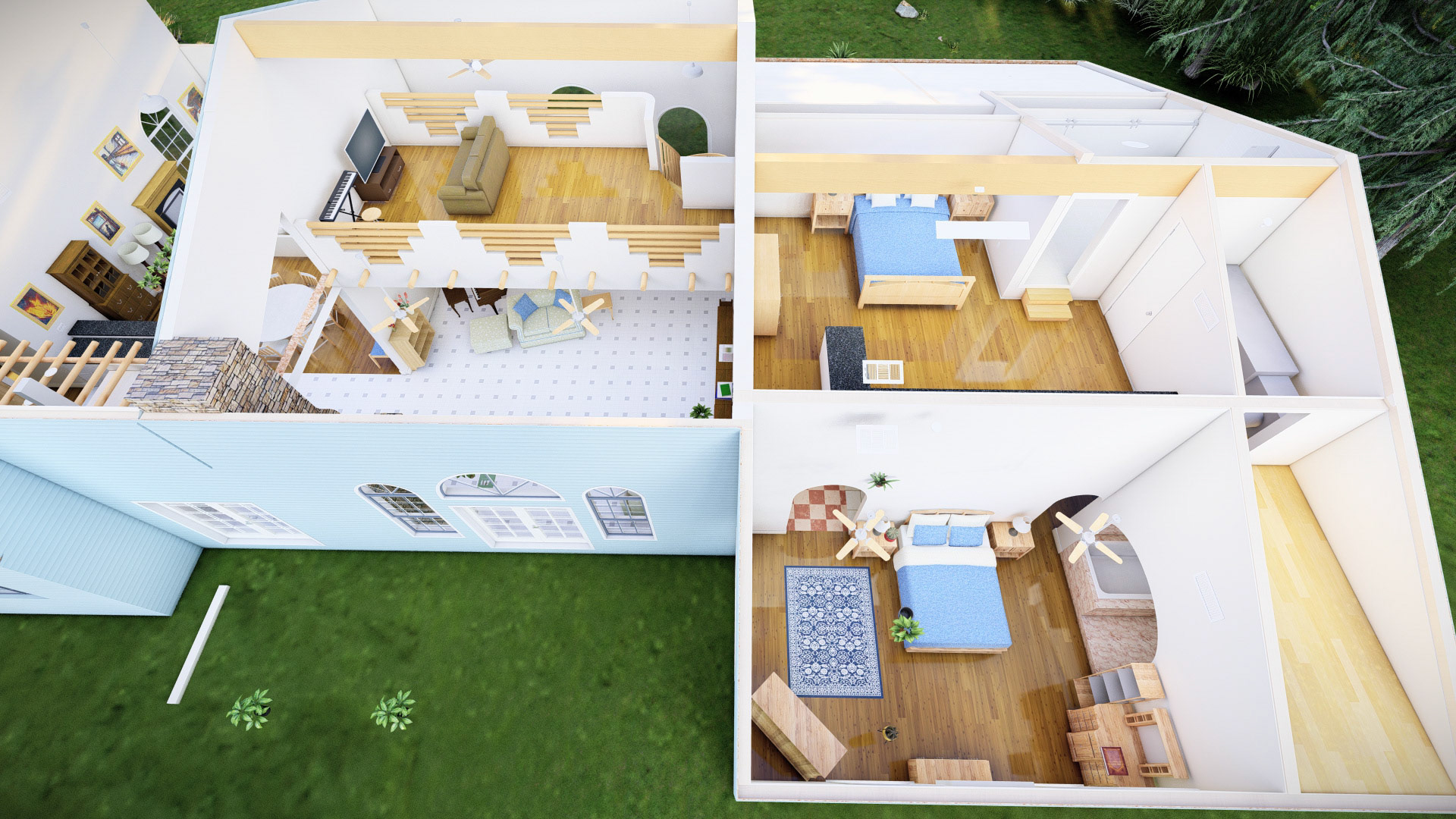 Dollhouse Showing Loft and Master