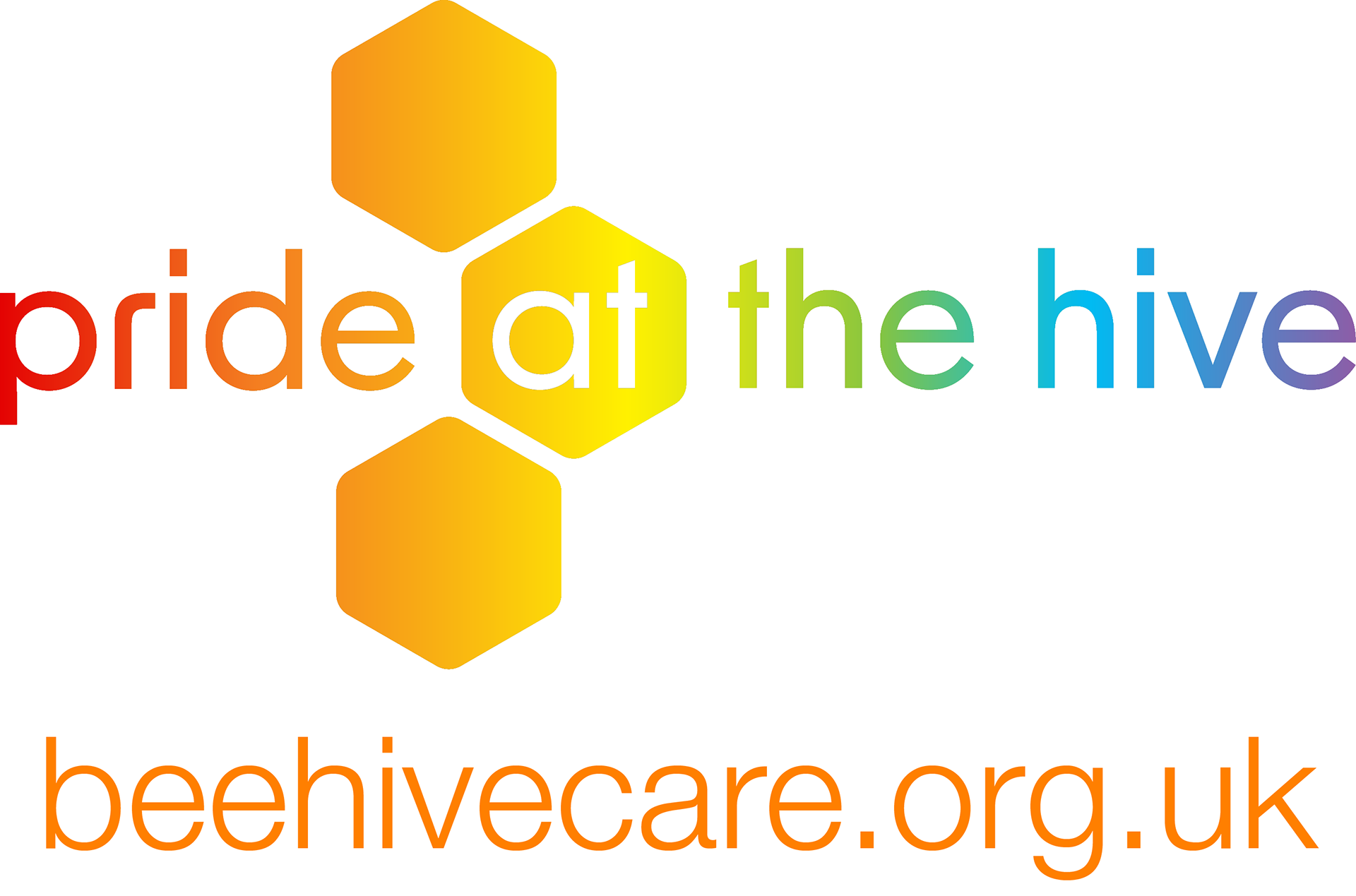 Pride logo for Beehive Care for Worthing Pride 2025