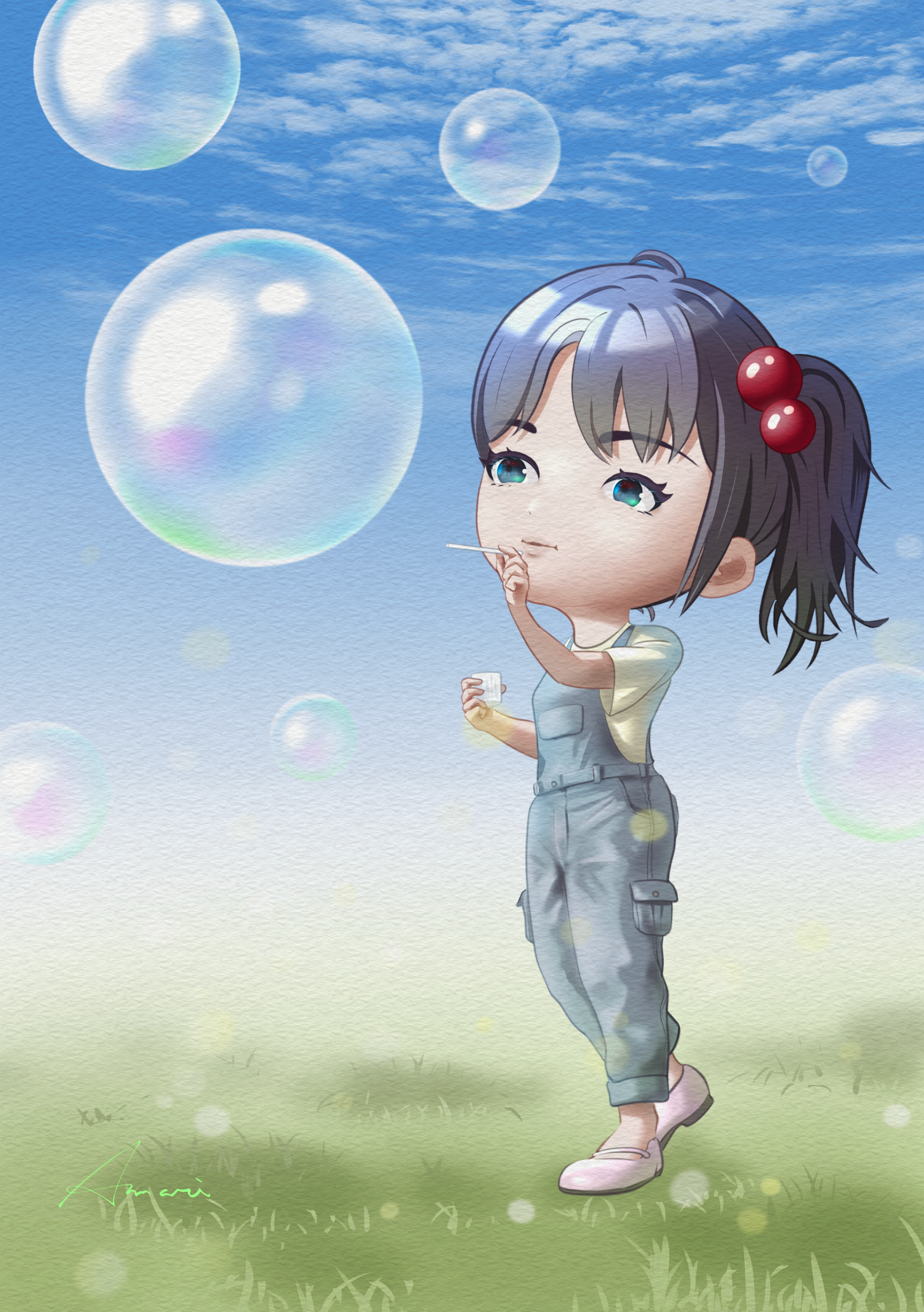 シャボン玉飛んだ