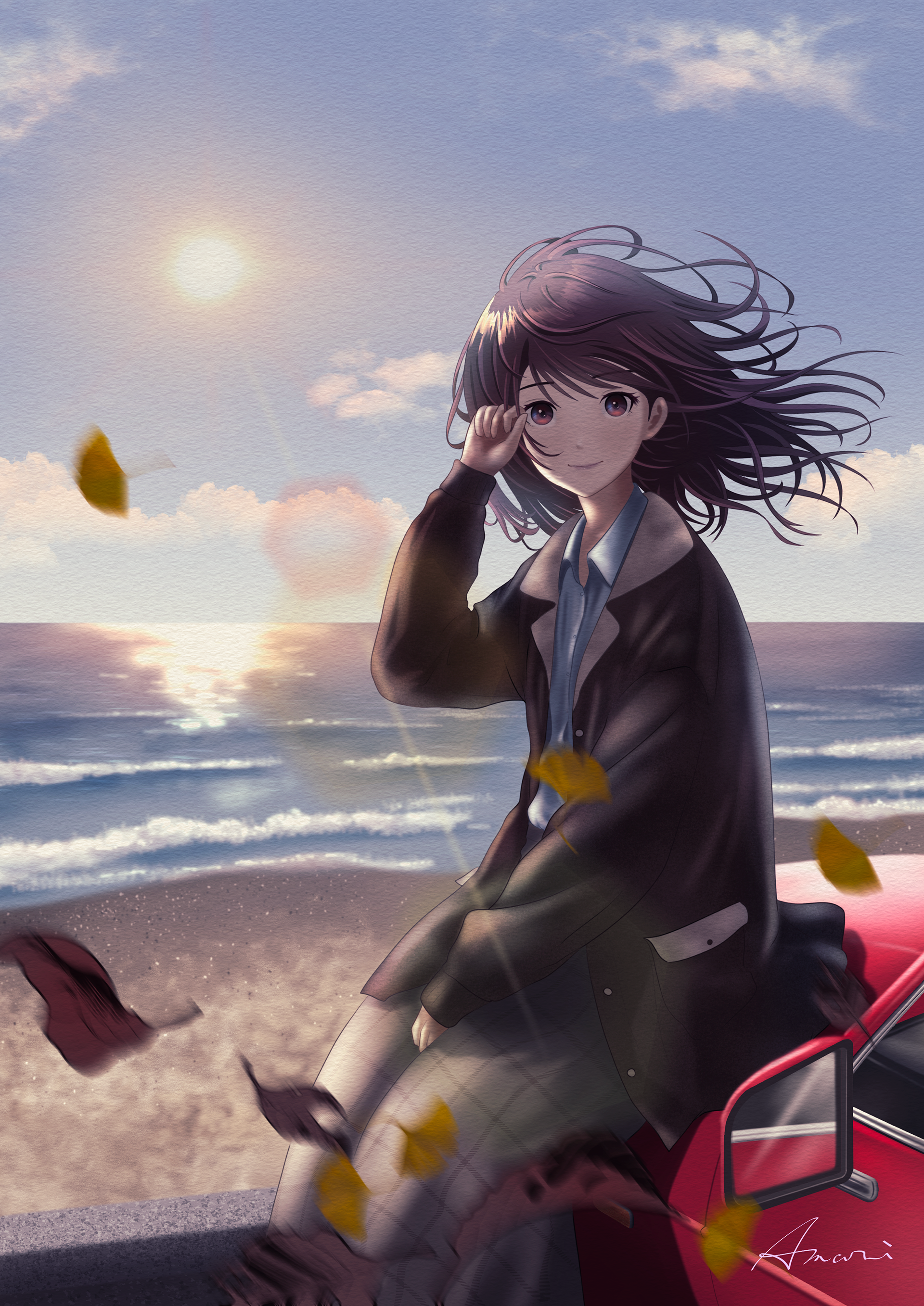 憂う秋の海