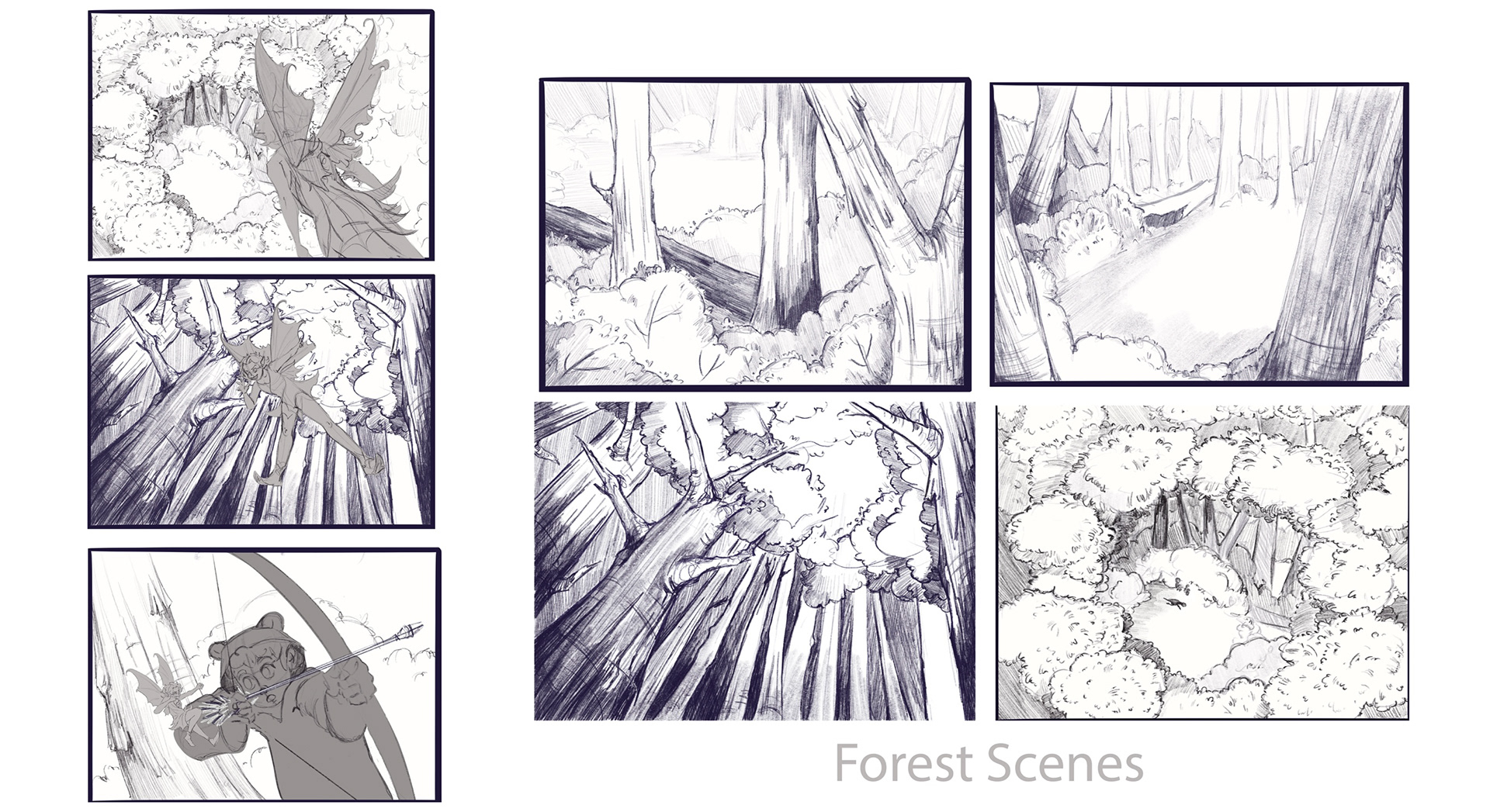 Peter Pan Narrative Storyboard Environment Designs