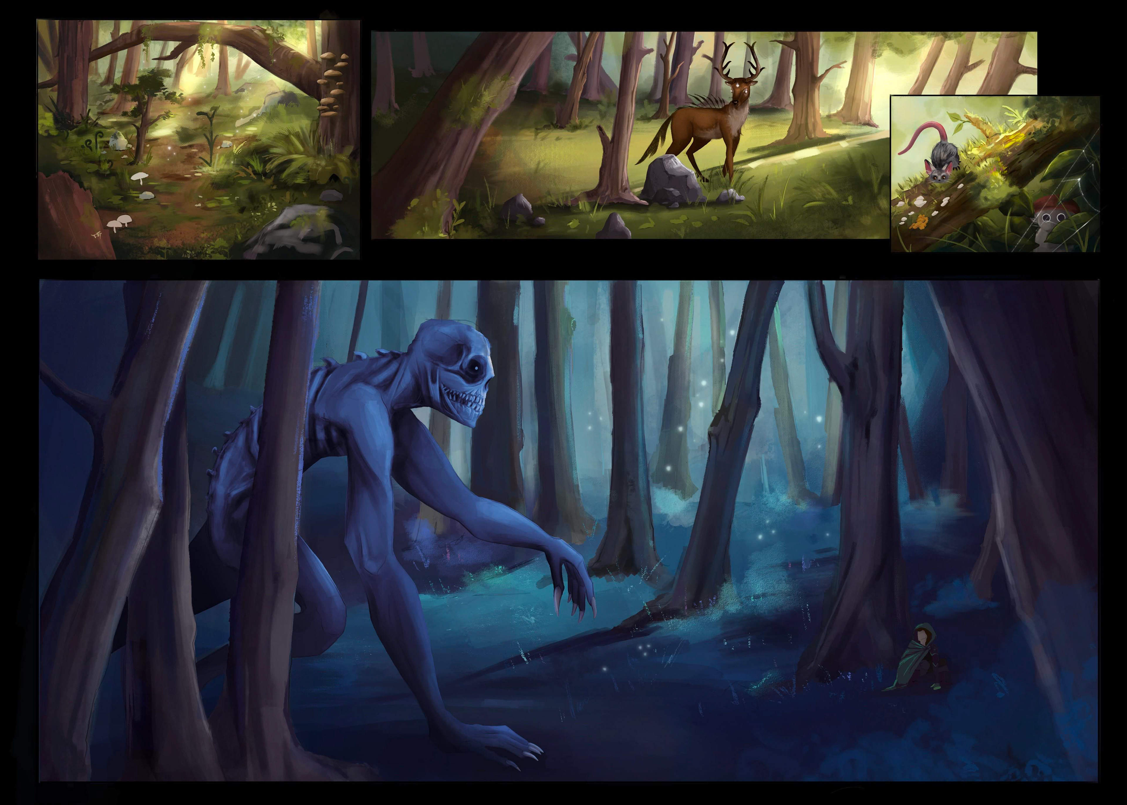 There are Strange Things in the forest - Day and Night