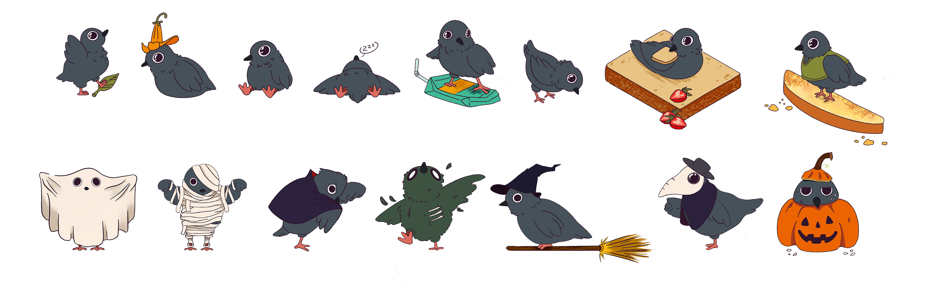 Little Birds Sticker / Icon Set