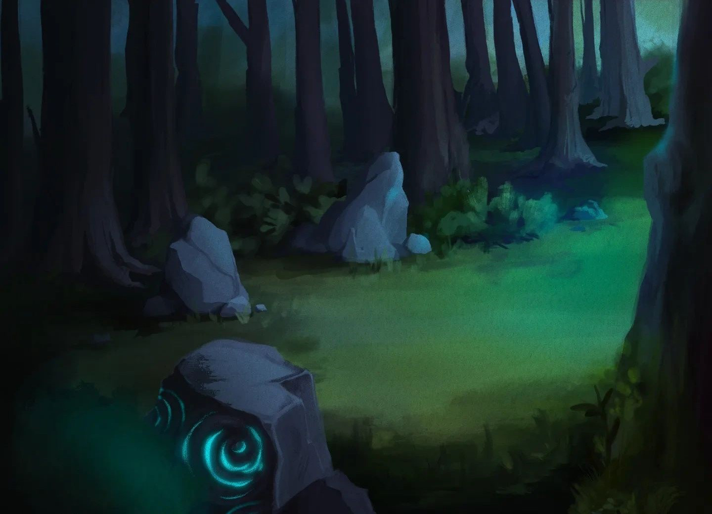 Bloomfall-  Forest Clearing , Night