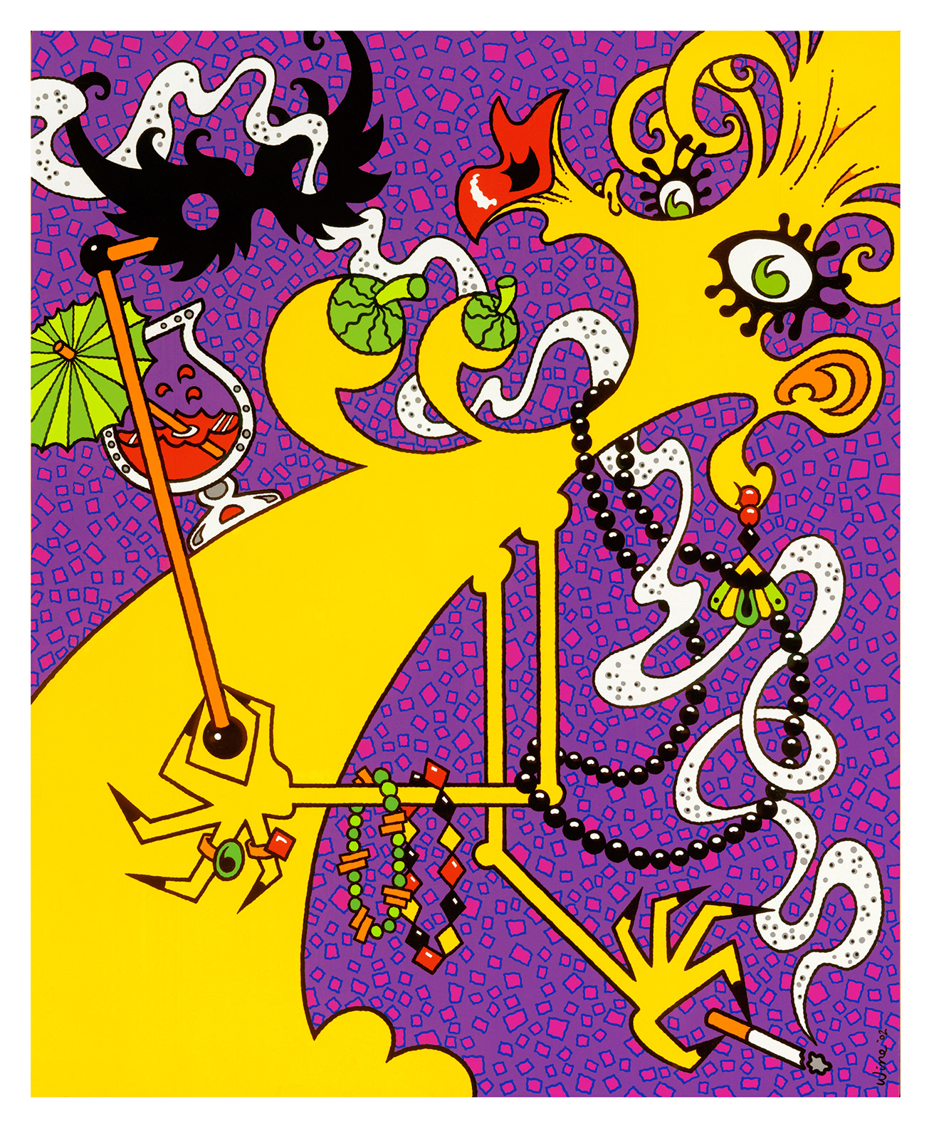 Mardis Gras. Acrylic painting.  2002