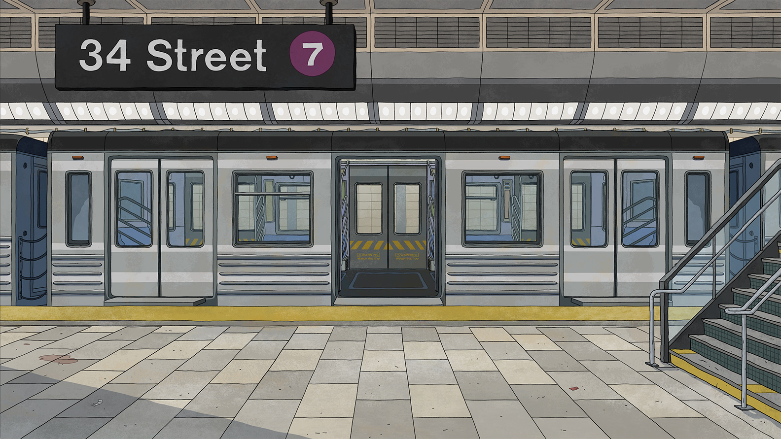 Central Park.  Background painting.  AppleTV