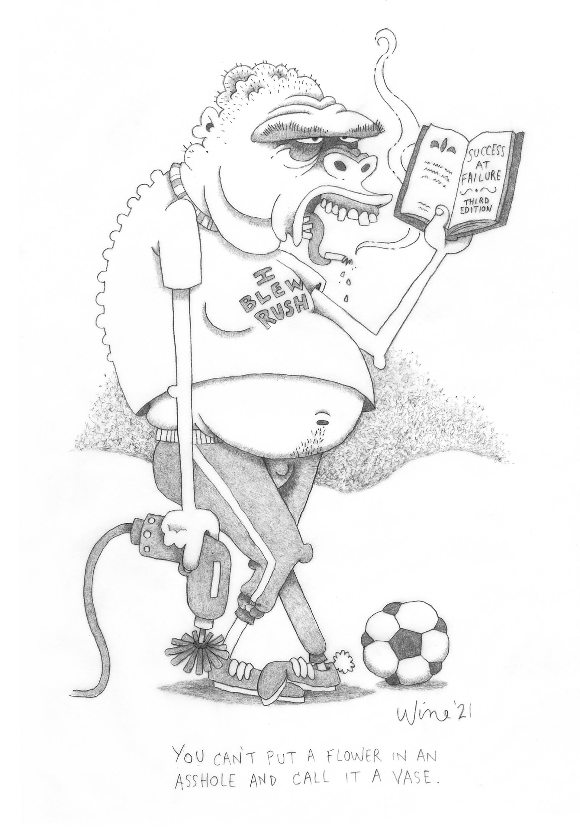 Asshole.  Pencil drawing.  2021