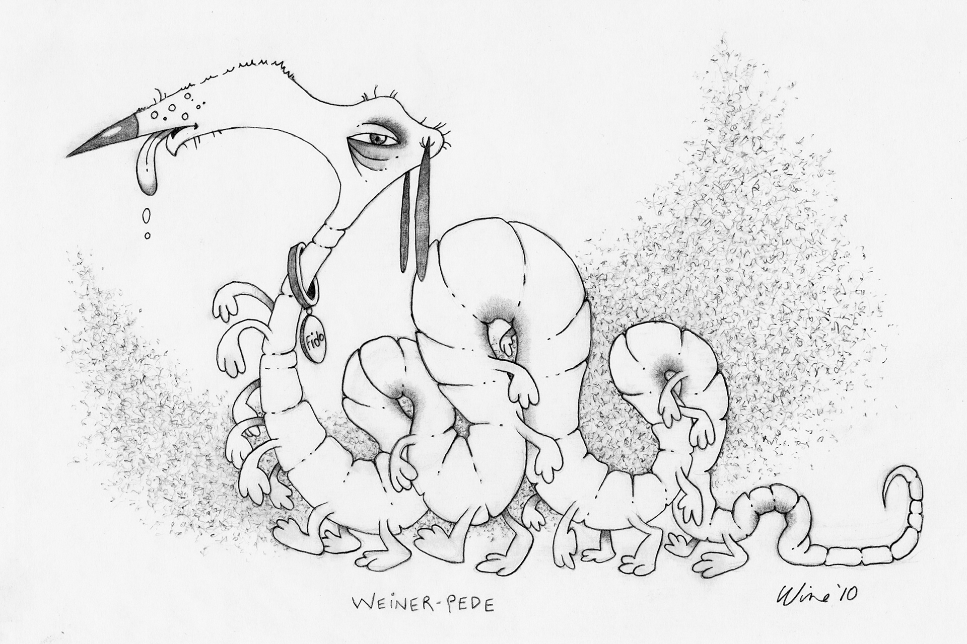 Wiener-pede.  Pencil drawing.  2010