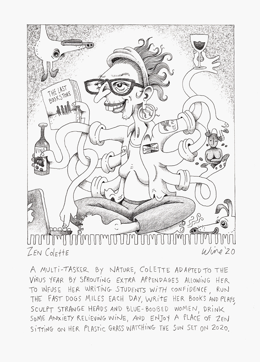 Zen Colette.  Pencil drawing.  2020