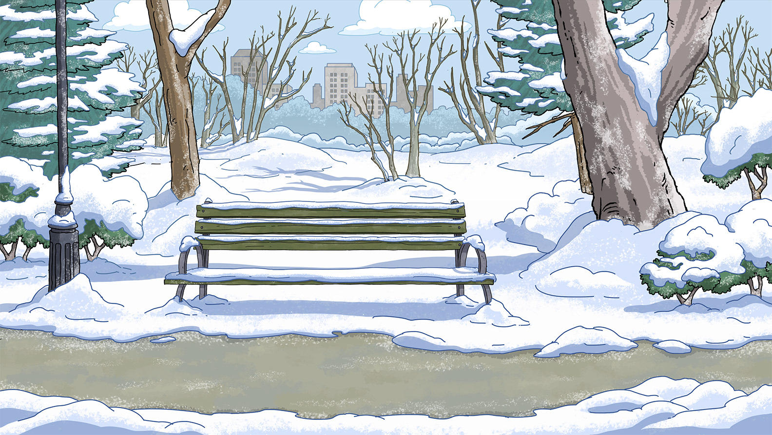 Central Park. Background painting. AppleTV