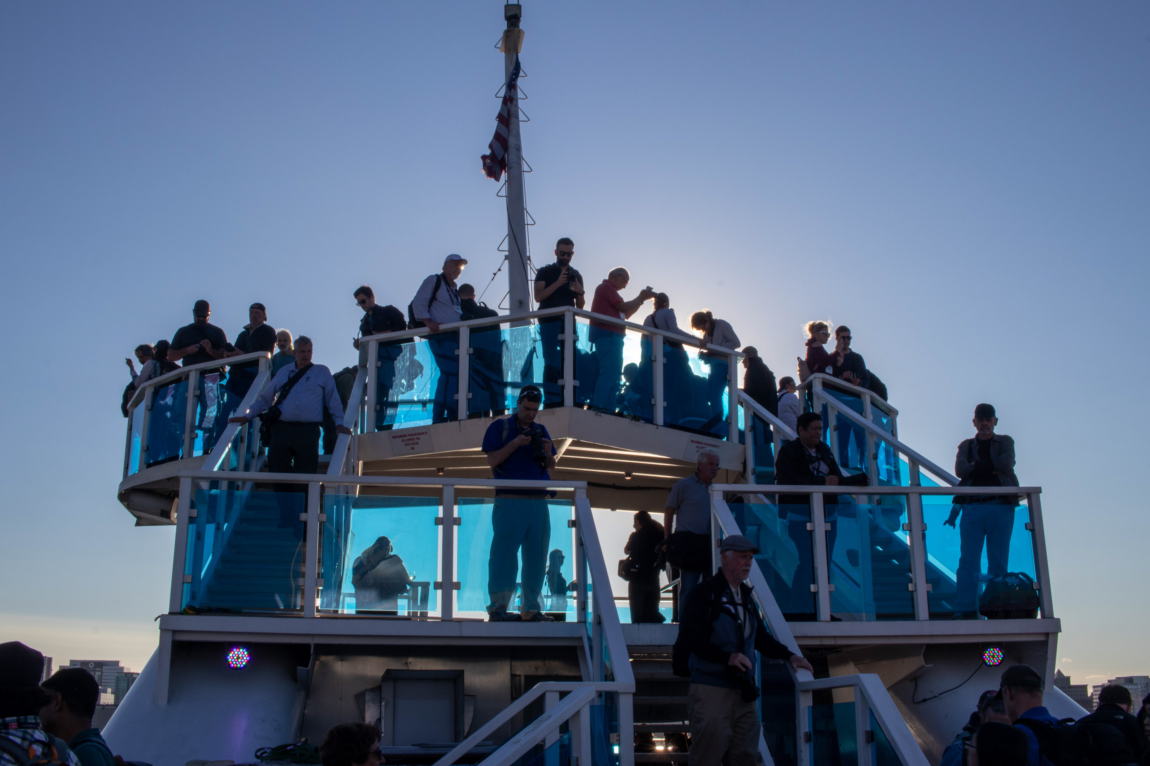 Photographers on a boat