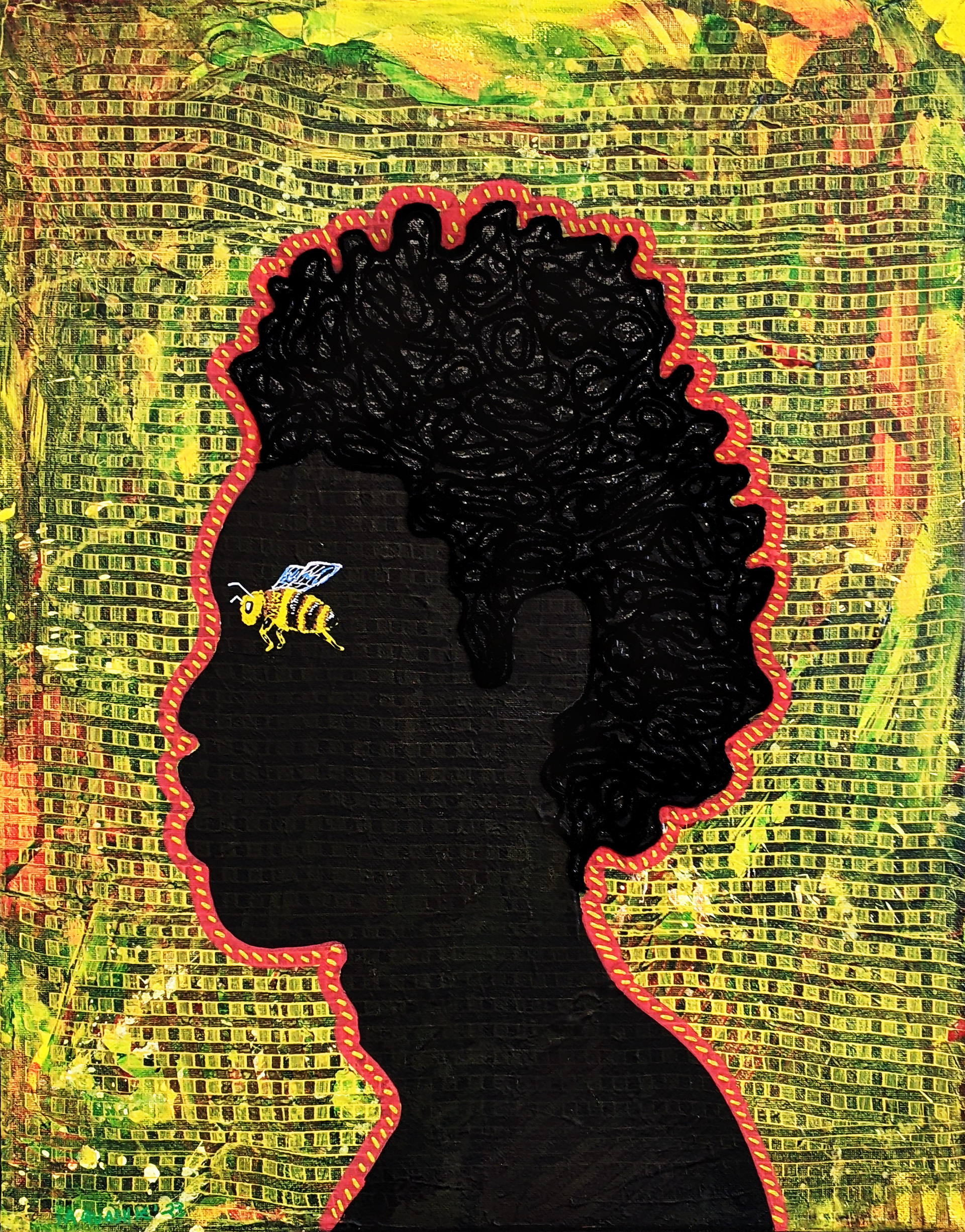 IB, COLLOQUIAL, Acrylic Paint and Cotton Yarn2023
