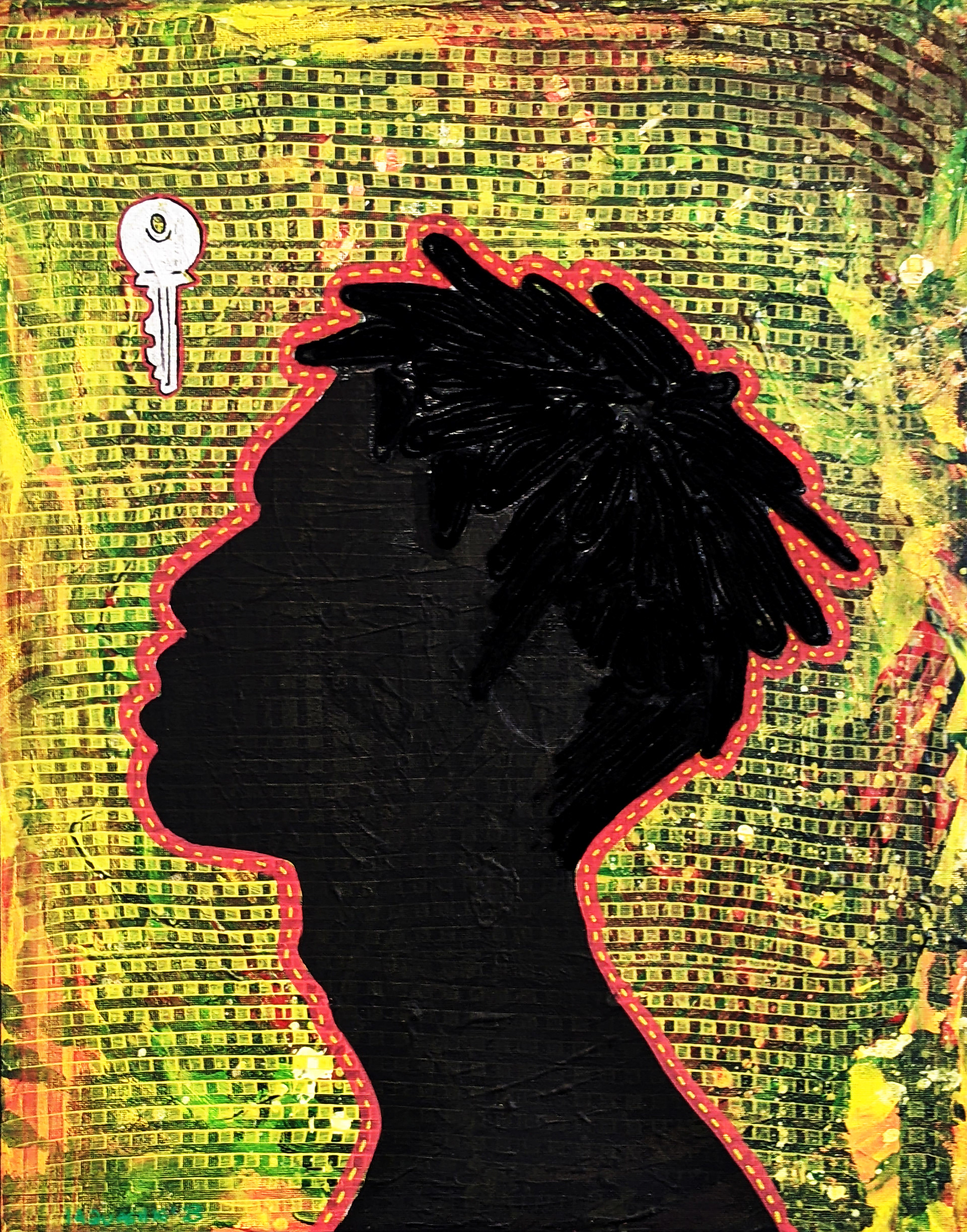 HK, COLLOQUIAL, Acrylic Paint and Cotton Yarn 2023