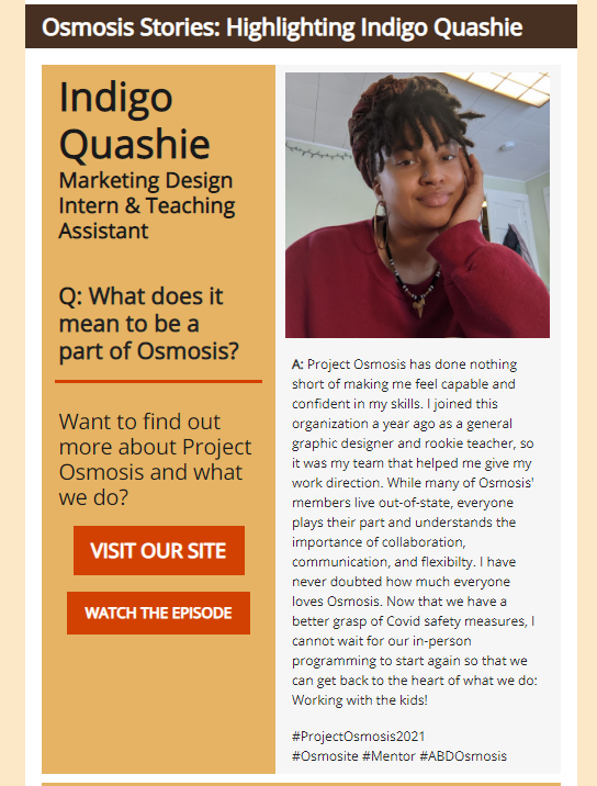 Project Osmosis Newsletter, 2021