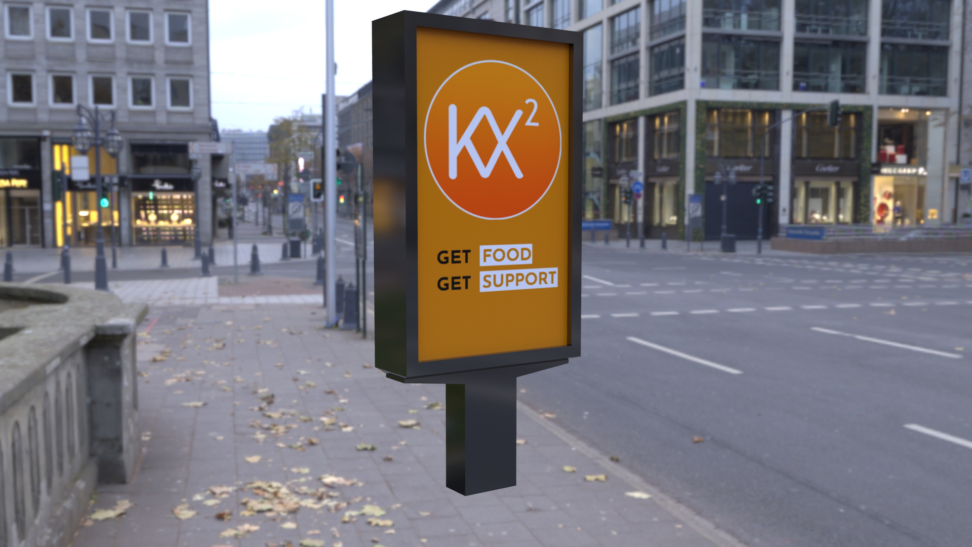3D mockup of a bus stop sign