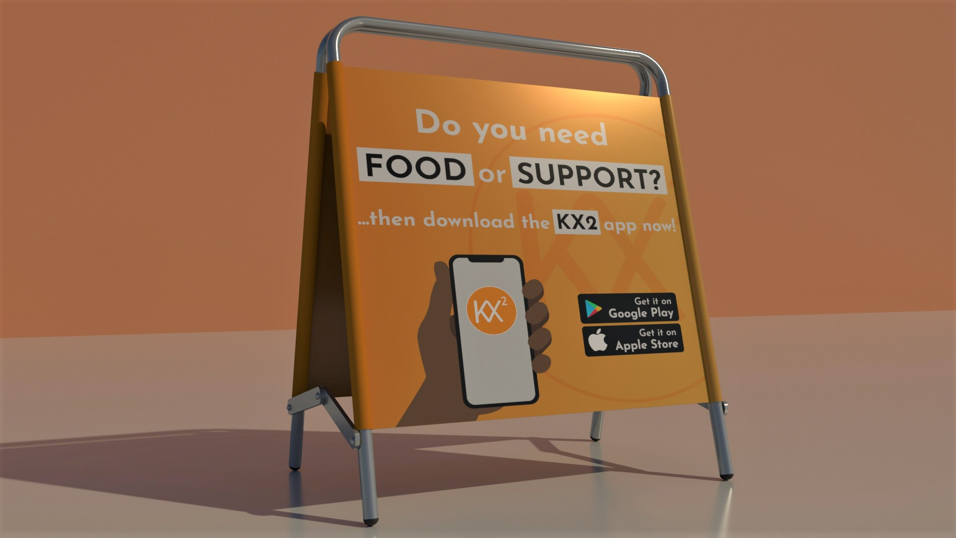 3D mockup of a sidewalk sign