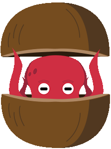 Animation of the octopus opening and closing its shell.