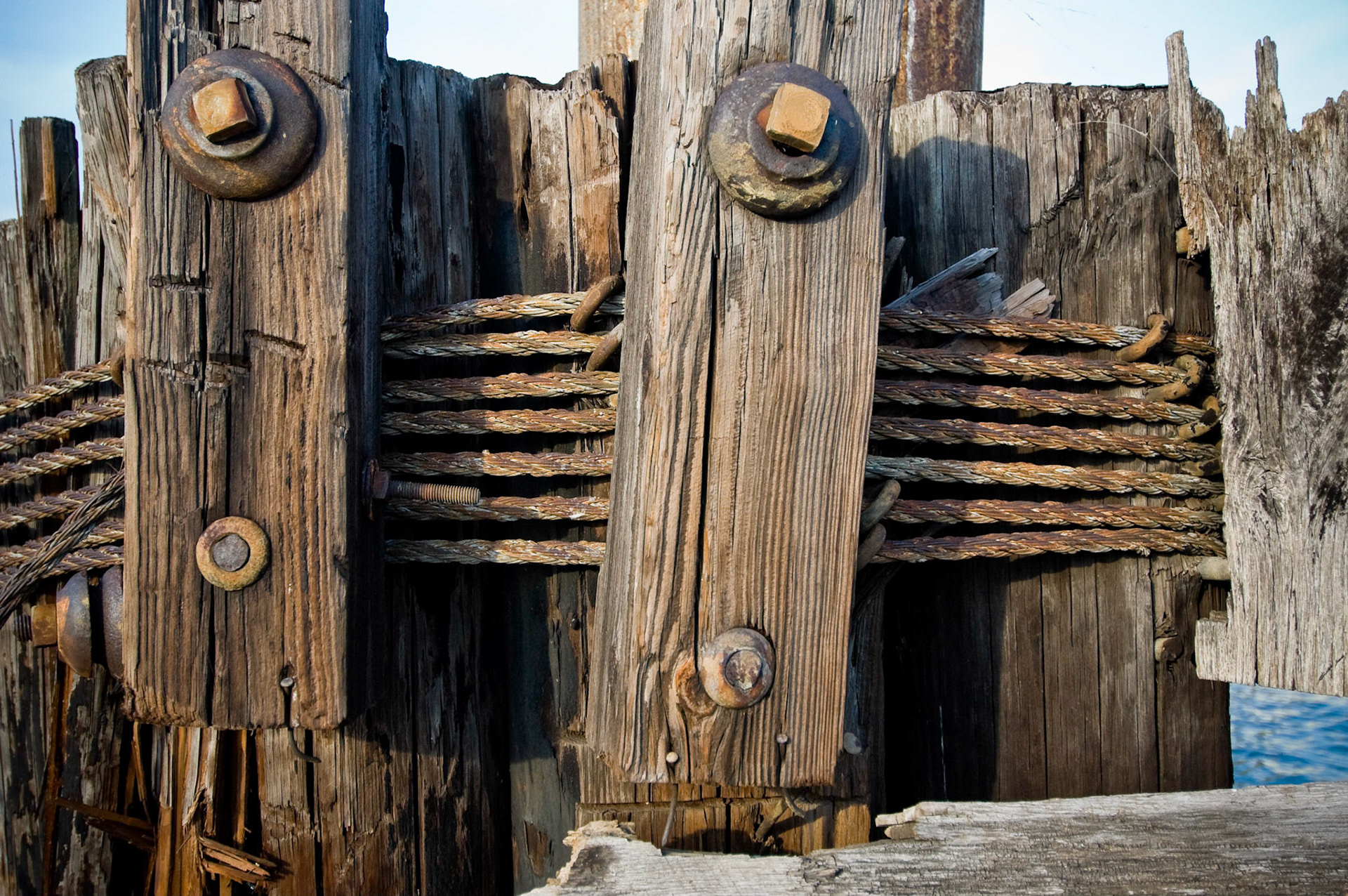 Detail study of dolphin piling cable and fittings