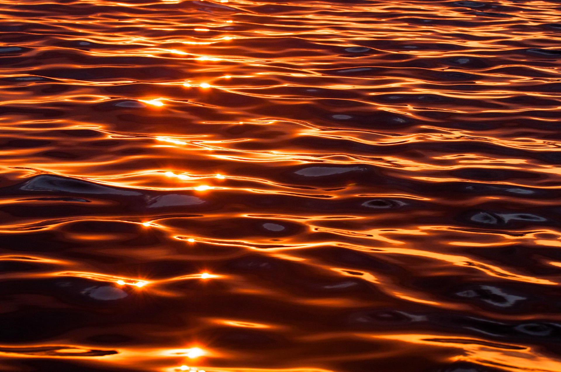 waning rays of golden orange sunlight dance on the ripples of the Middle Branch after the passing of a summer evening storm