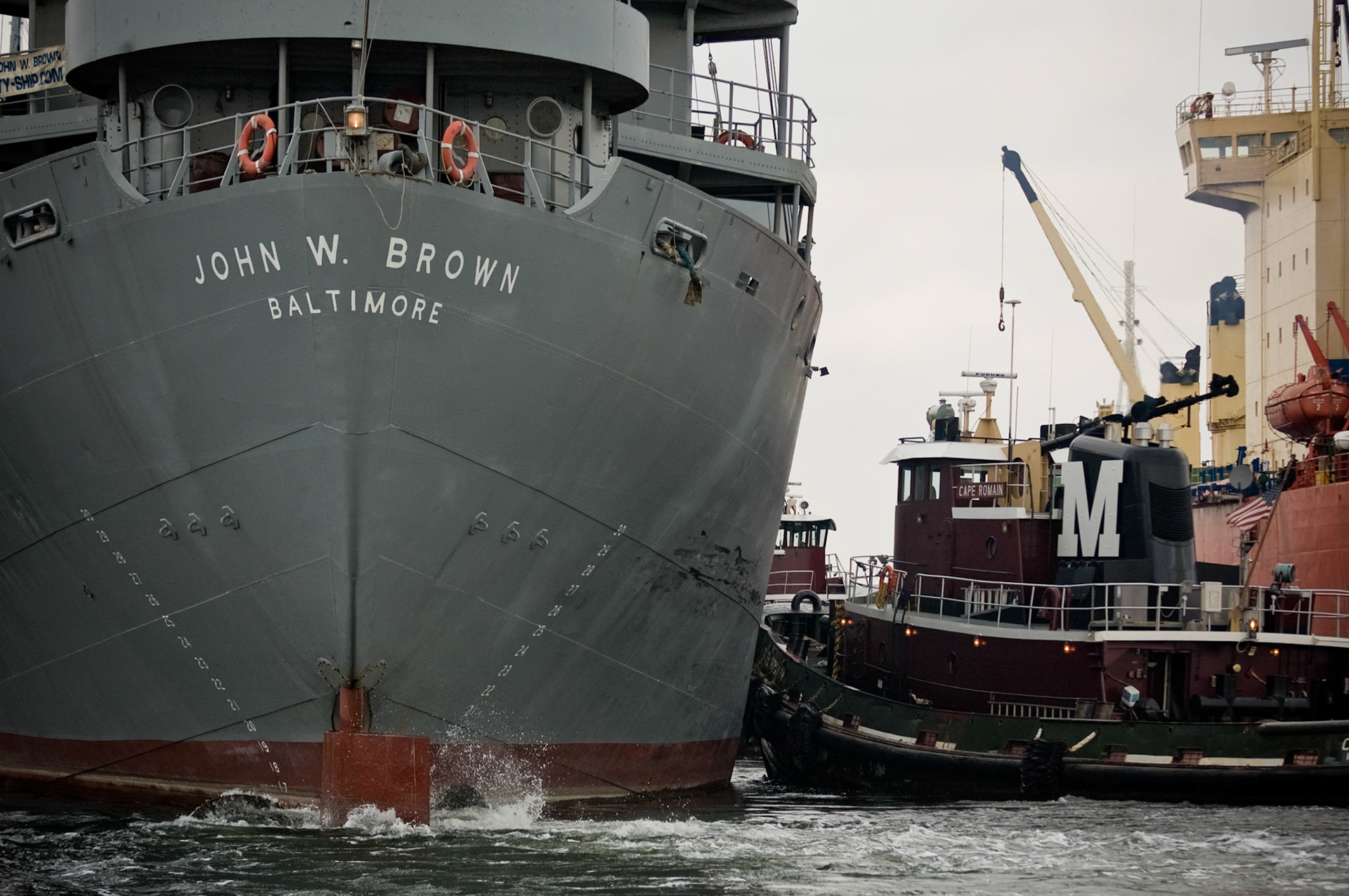 NOVEMBER 10, 2007 - BALTIMORE, MD, USA - Liberty "John W. Brown" with Tugs on the Patapsco River in Baltimore's Harbor. - IMAGE © 2007 ANDY HERBICK | www.andyherbickphotography.com - ALL RIGHTS RESERVED.