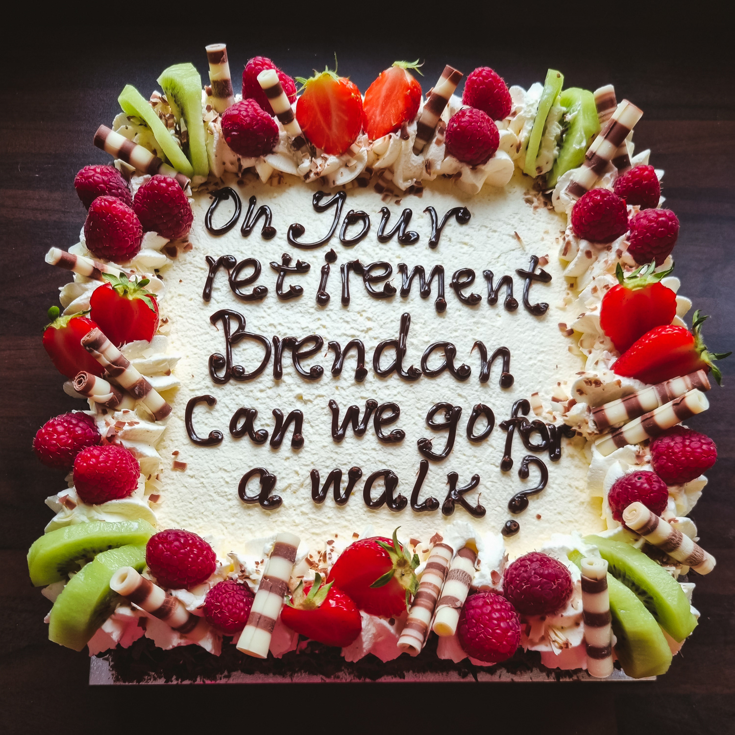 Cream and Strawberries Celebration cake