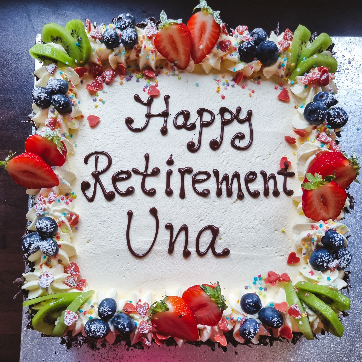 Cream and Strawberries Celebration cake