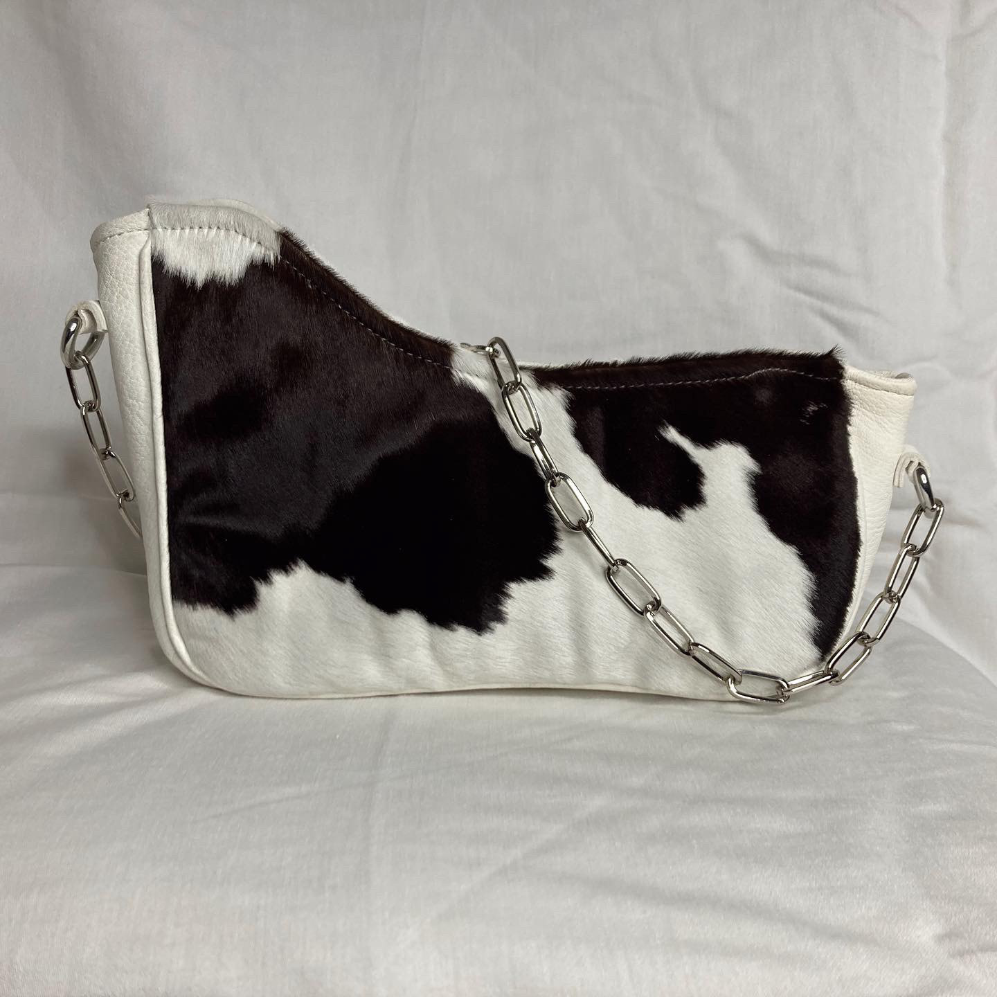 Hair-on-calf unconstructed handbag