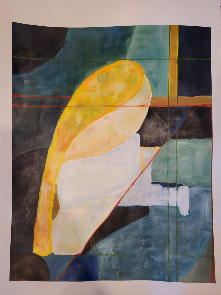 Woman, 2022. Acrylic on mixed media paper. 22.5 x 30 inches.