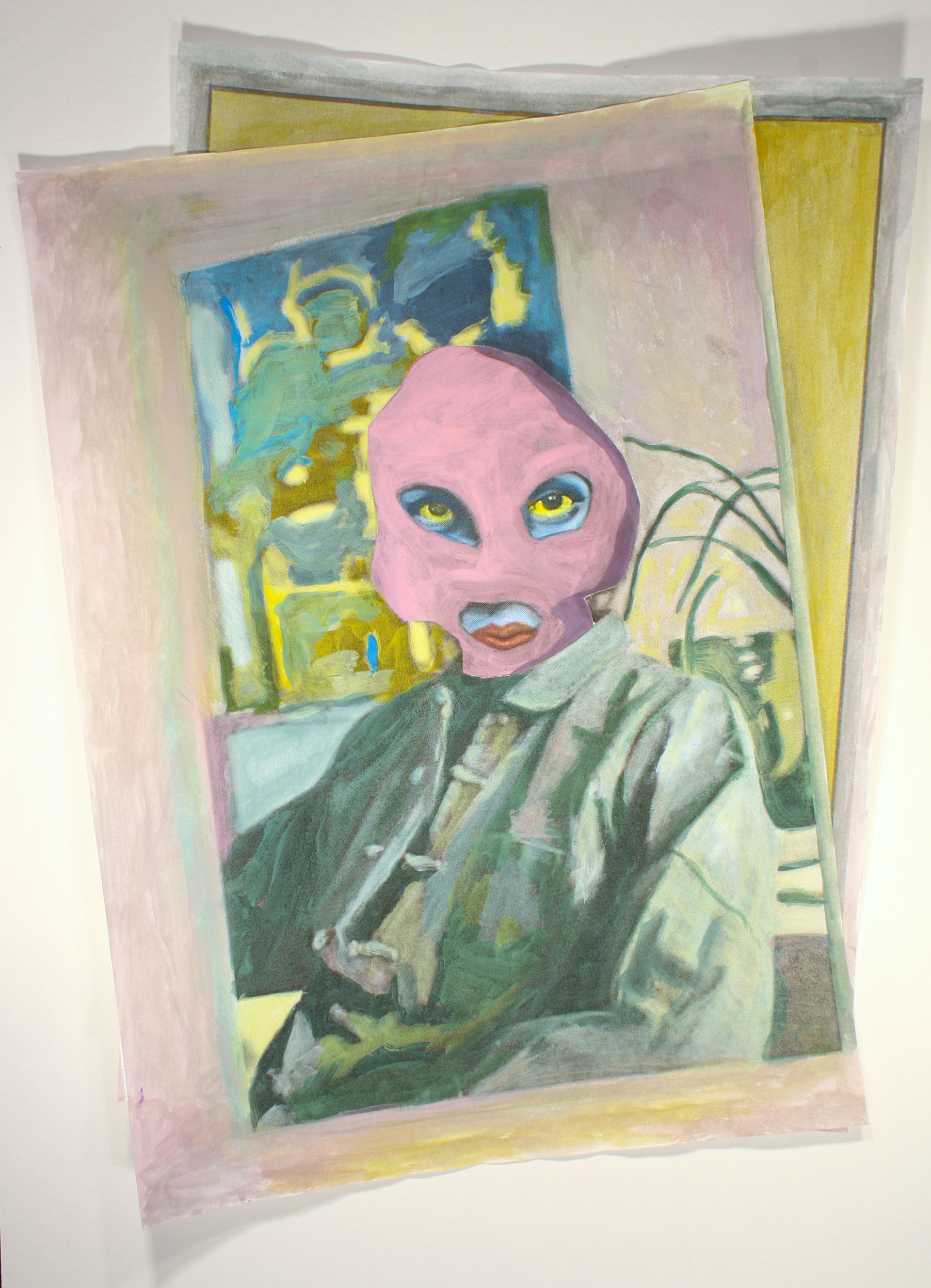 Betty Riot, 2018, gouache on collage, A4 paper