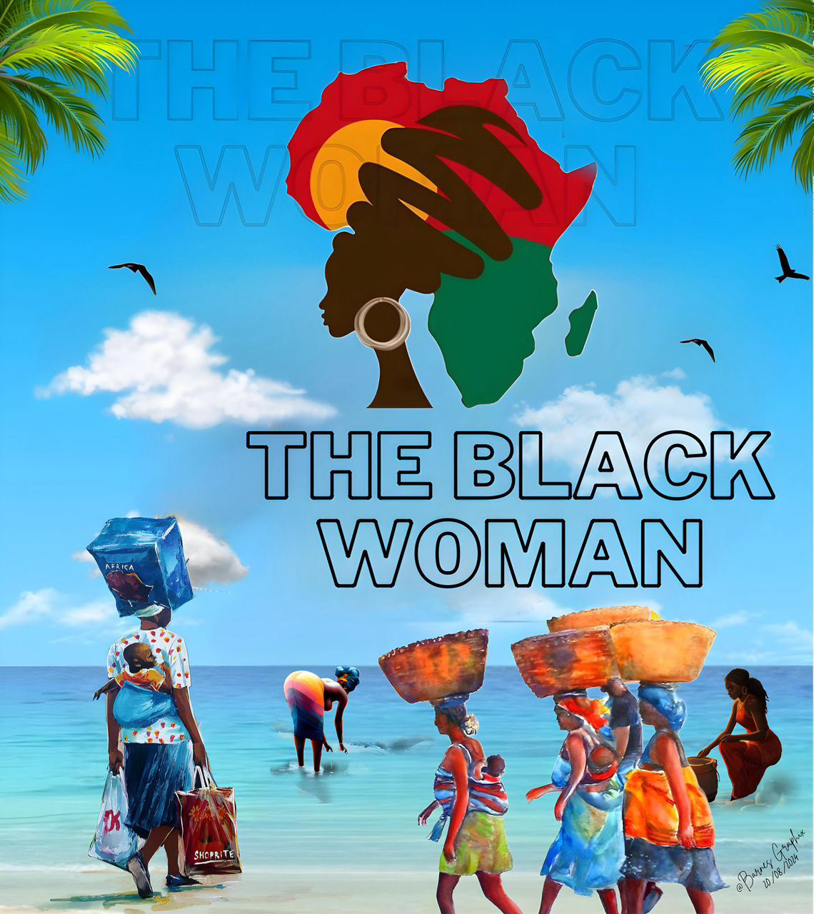A celebration of the roles and resilience of African women, this piece portrays them in various everyday activities. It emphasizes strength, beauty, and the central role of women in sustaining their families and communities.
