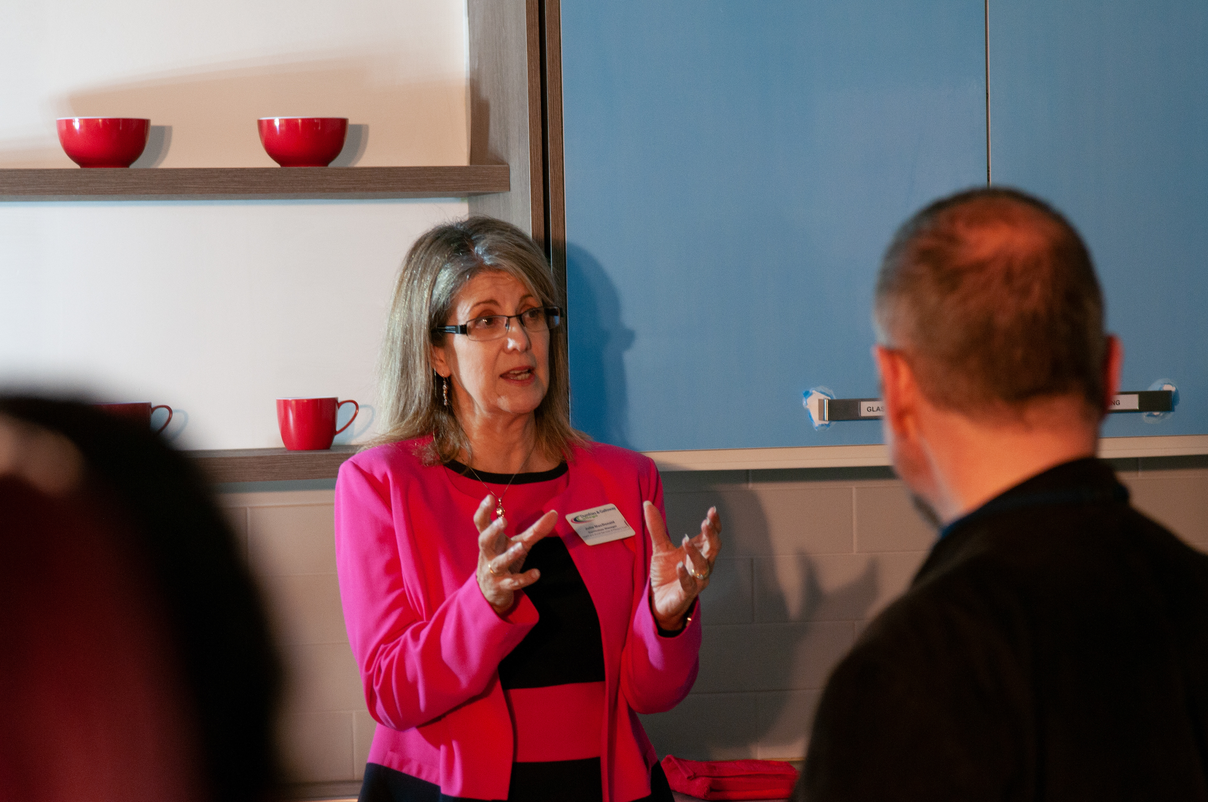 curriculum manager Julia MacDonald discussing the new assisted living training facilities