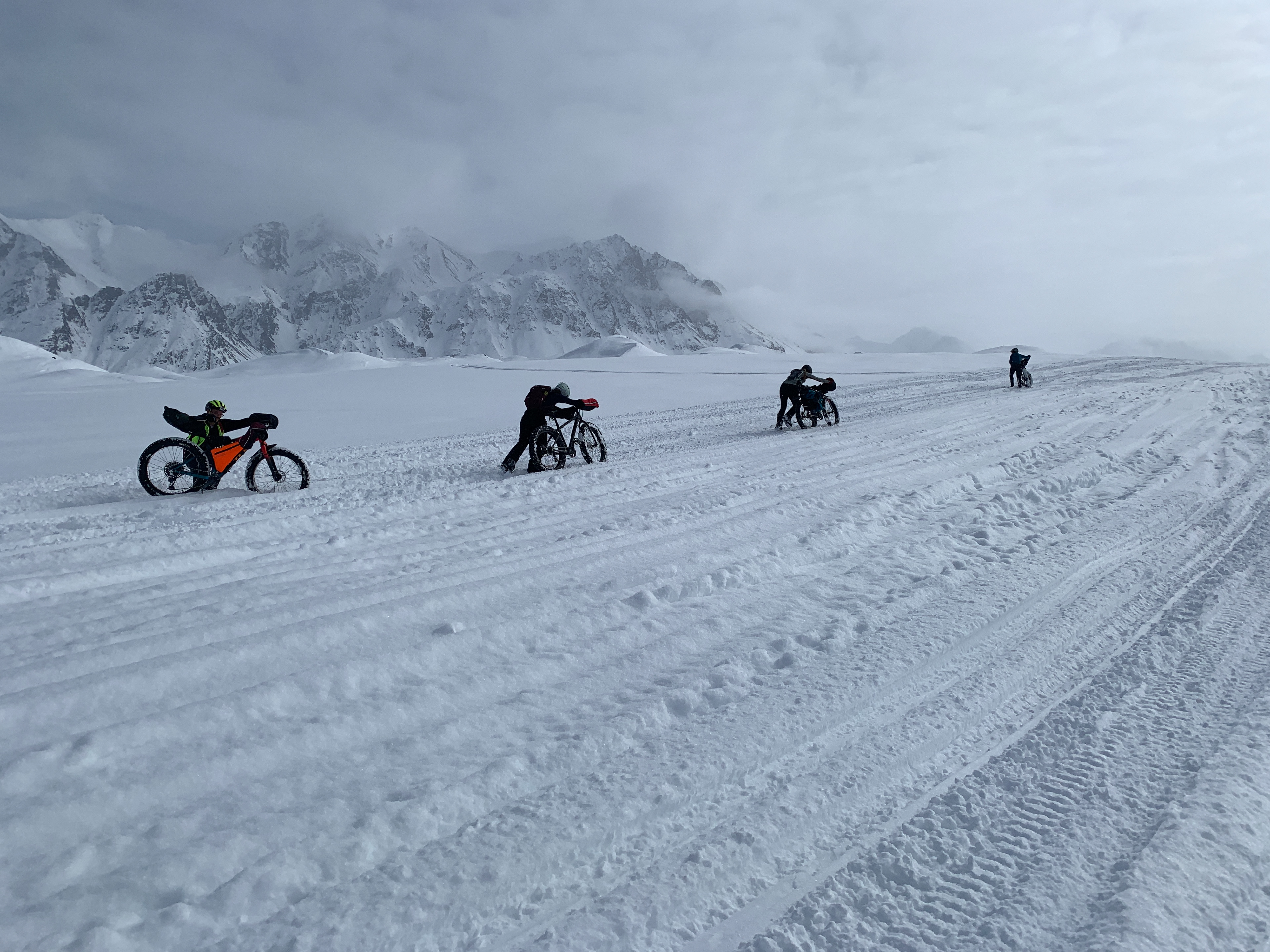 Questioning our life choices while slogging to Nelchina Glacier (it was worth it though!)