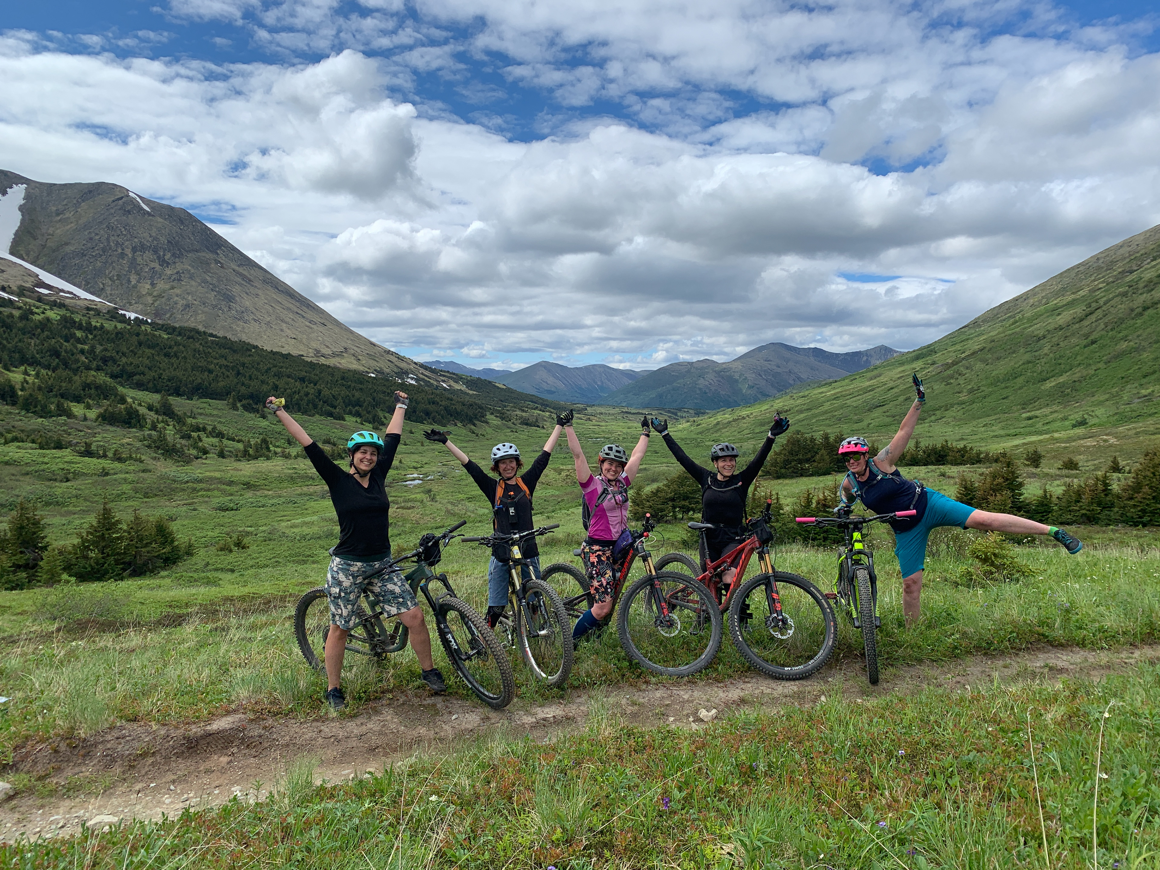 Celebrating making it up from Cooper Landing with the Soggy Bottom Gals!