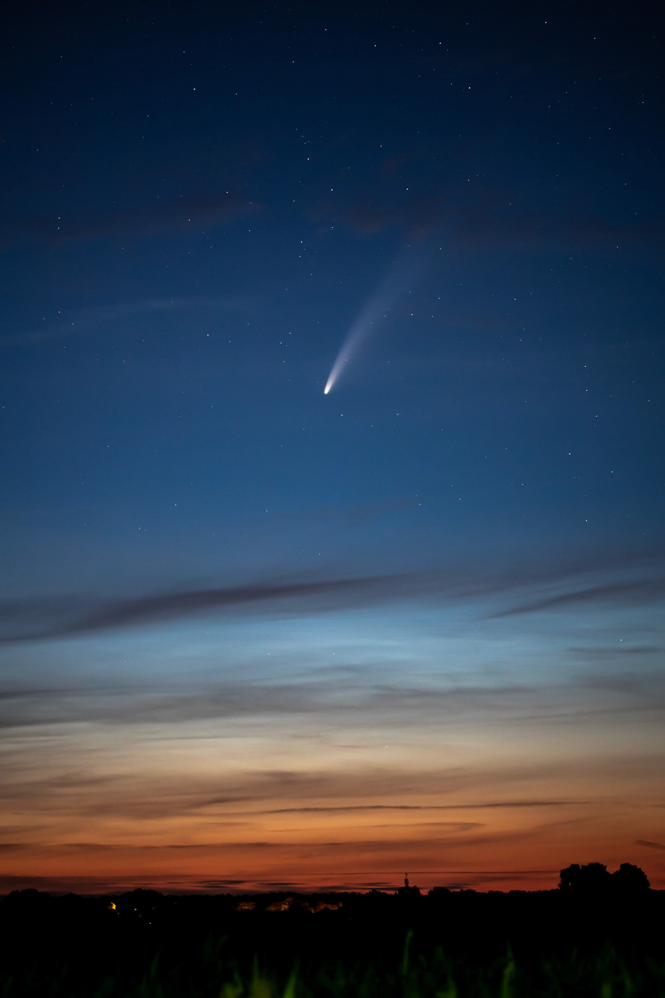 Komet Neowise, fotografiert in Berlin-Pankow