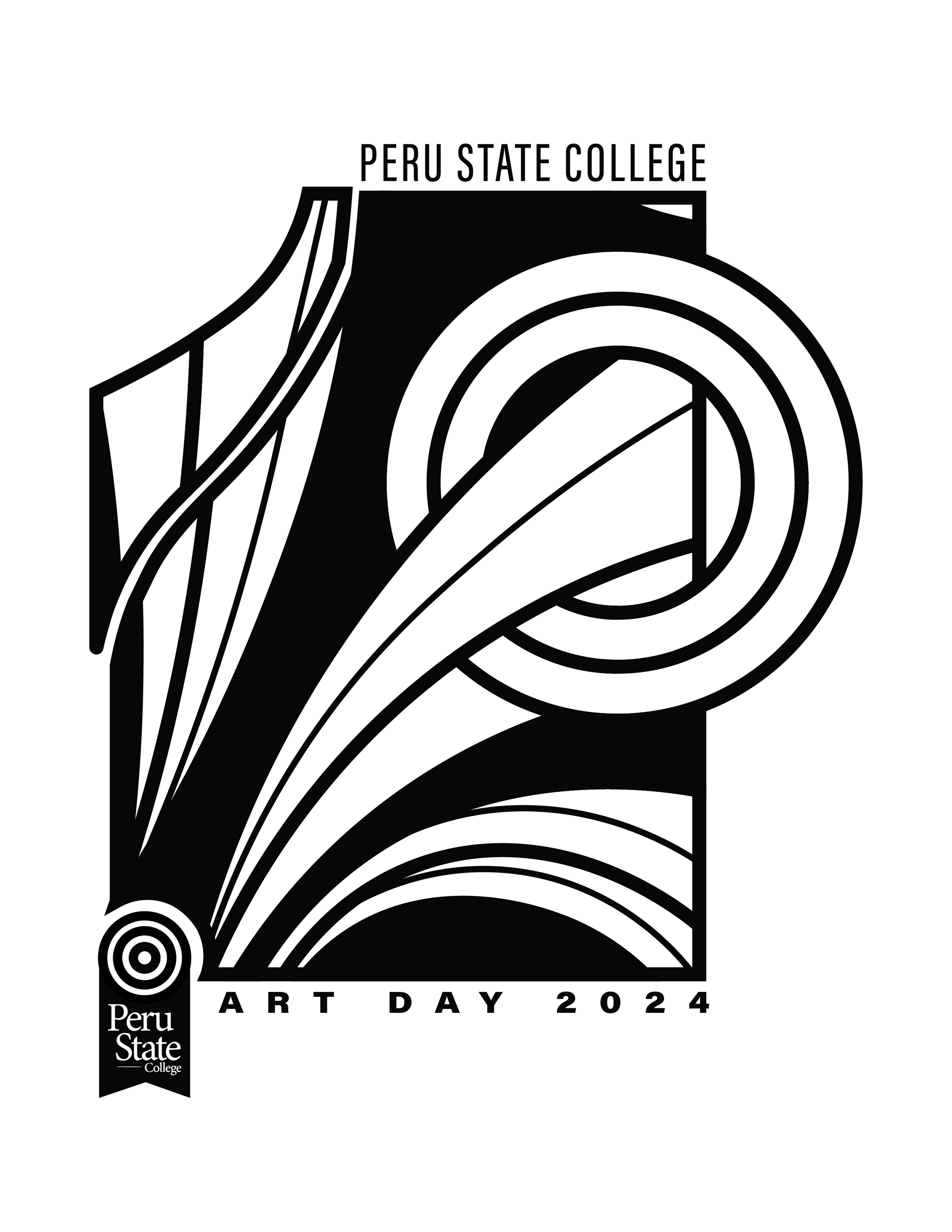 Peru State Art Day 2024, one color t-shirt, Adobe Illustrator.